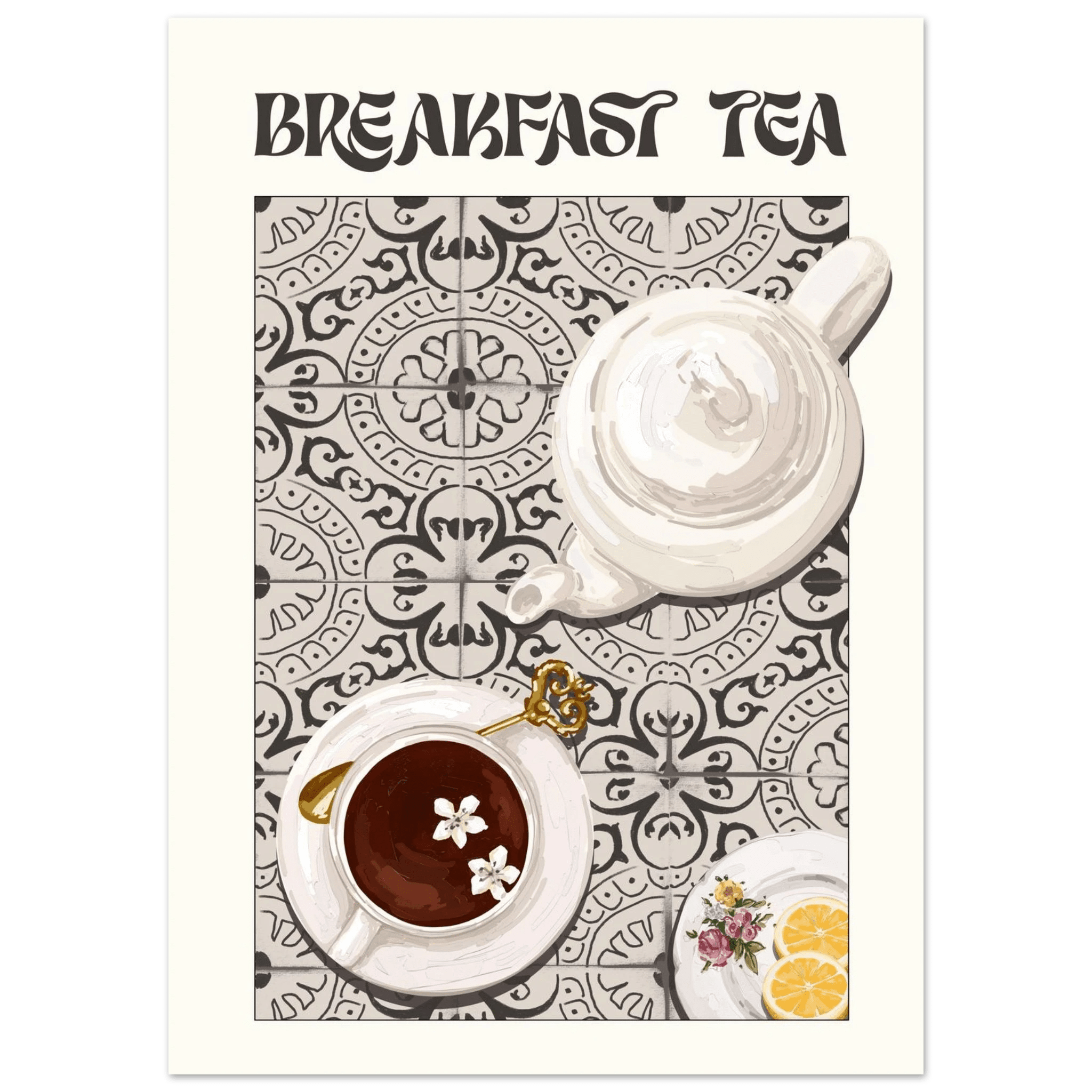 Breakfast Tea Poster – Cozy Kitchen Wall Art Print (Digital & Printed Options) - Evergreen Posters