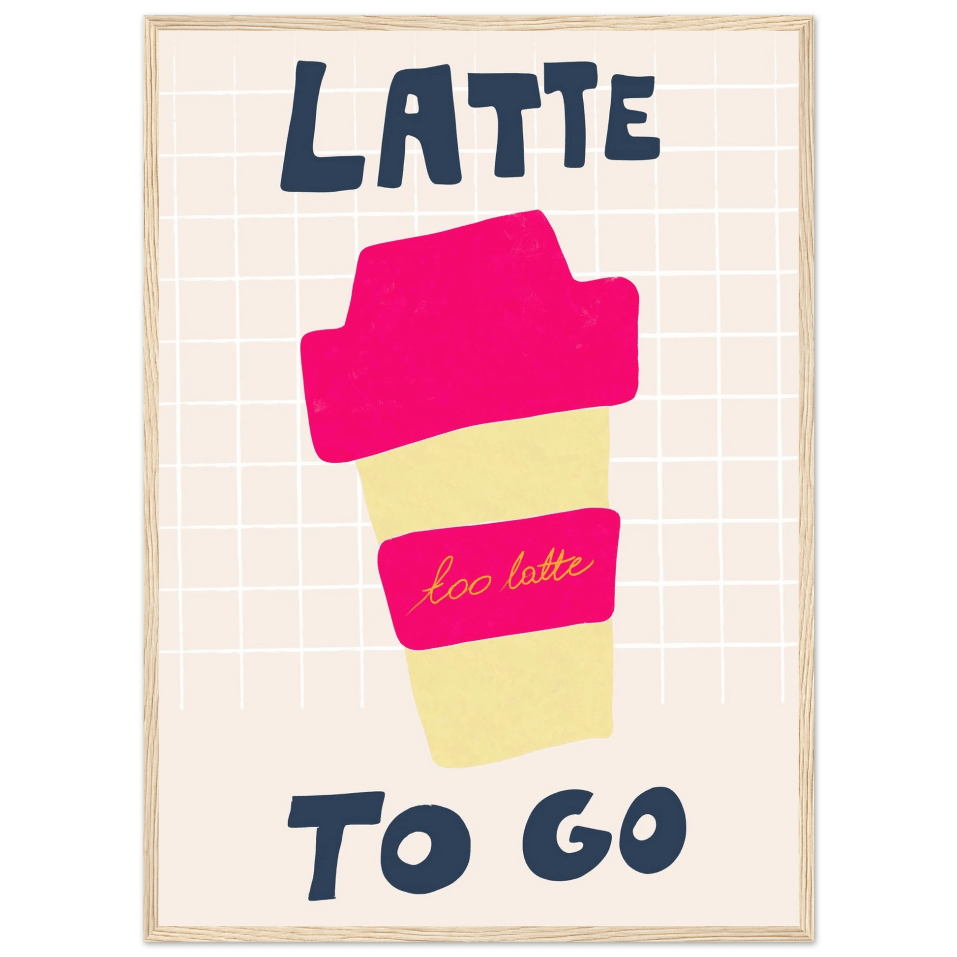 Latte To Go Poster – Playful Coffee Kitchen Wall Art Print (Digital & Printed Options) - Evergreen Posters