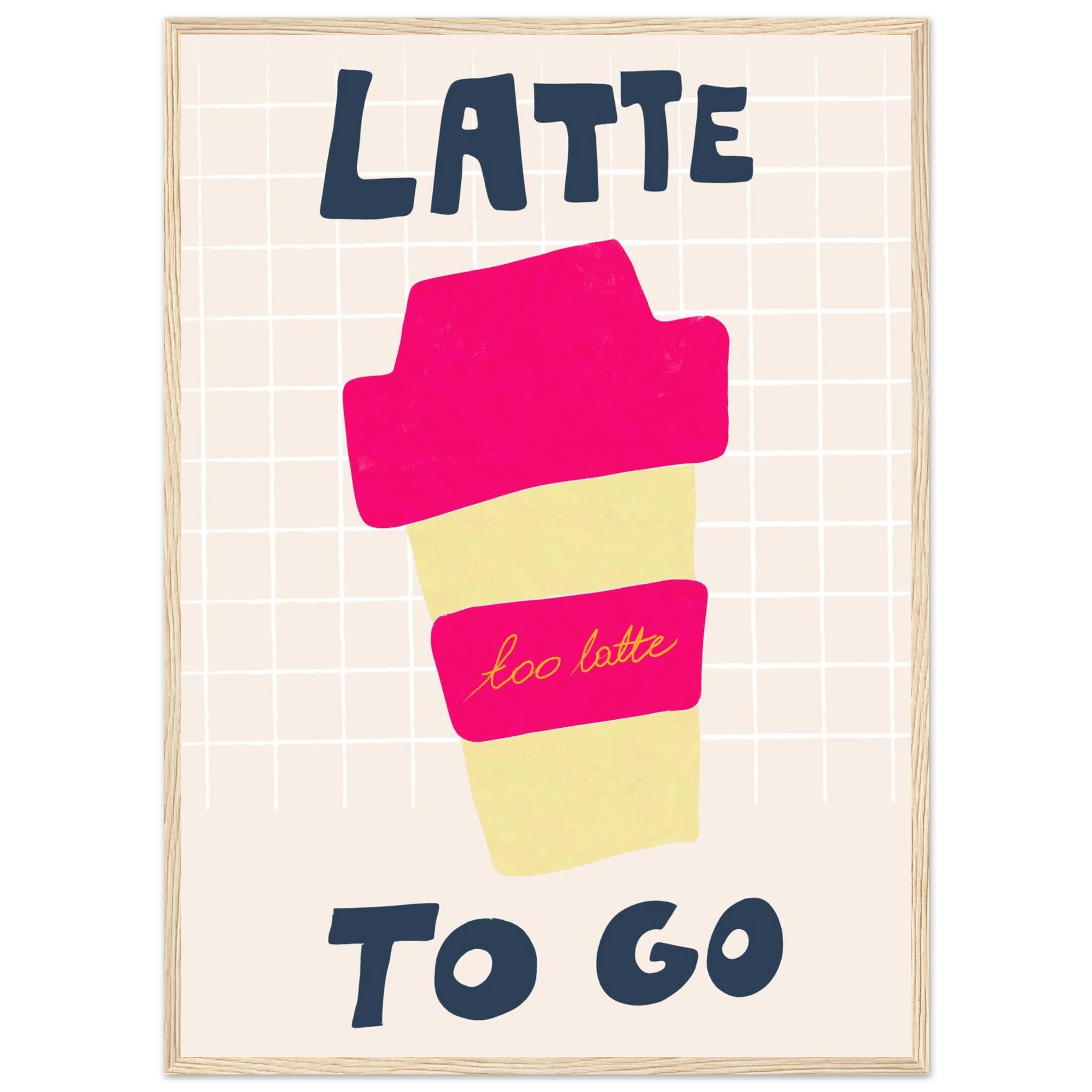 Latte To Go Poster – Playful Coffee Kitchen Wall Art Print (Digital & Printed Options) - Evergreen Posters