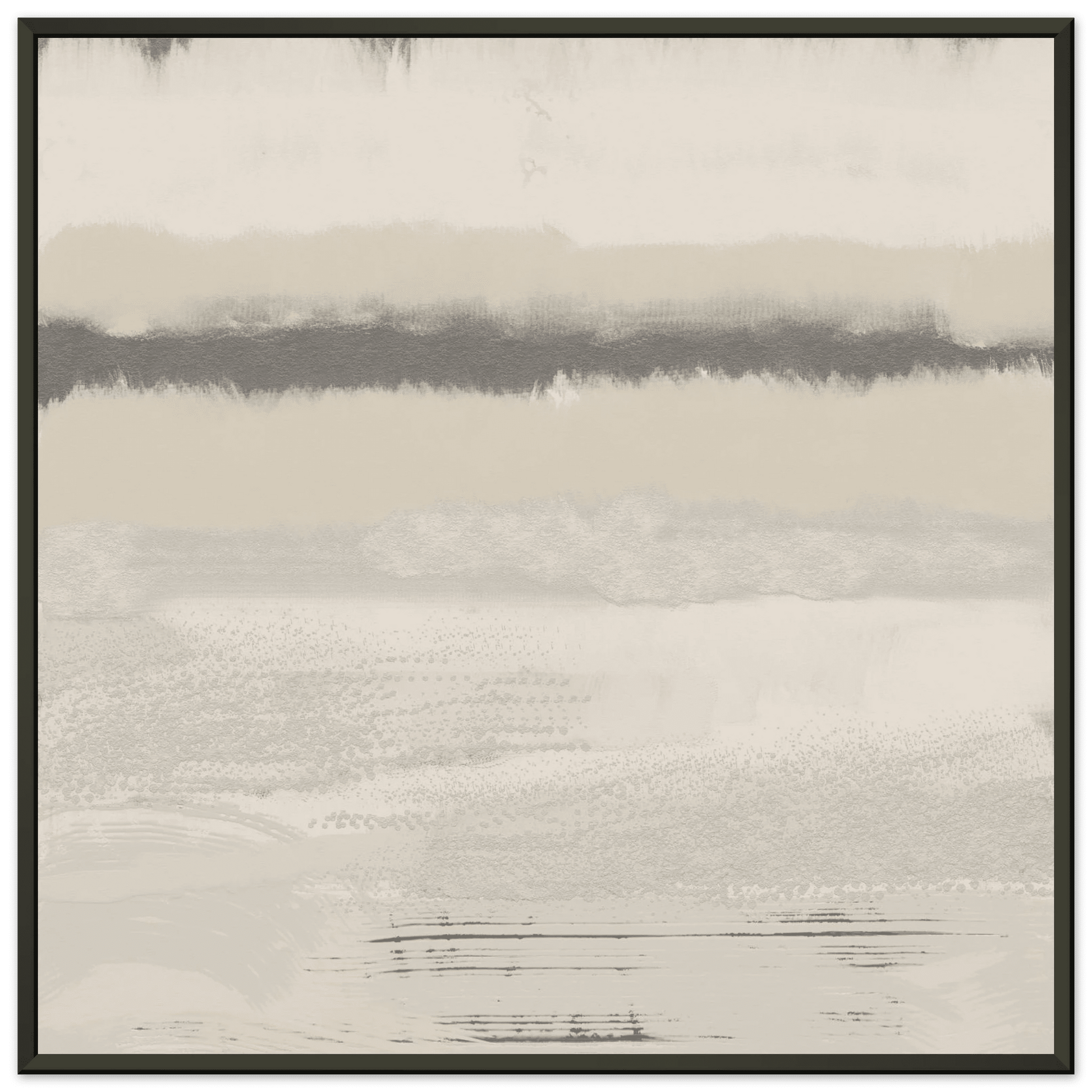 Misty Abstract Poster | Beige & Grey Textured Wall Art | Minimalist Square Print - Evergreen Posters