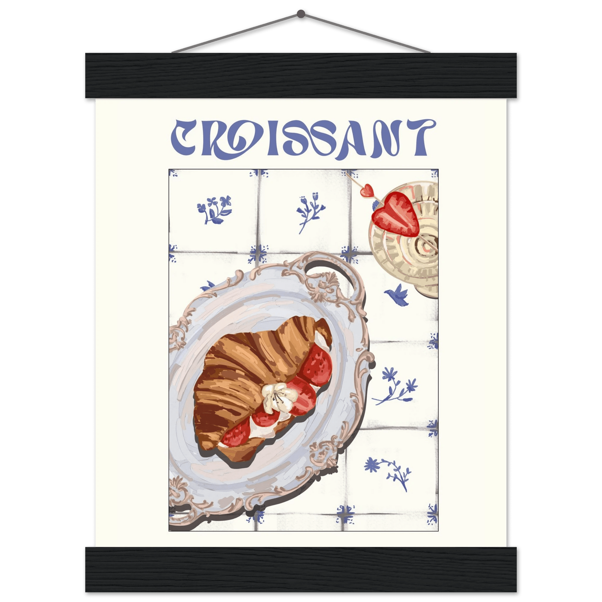 Croissant Poster – Charming French Breakfast Kitchen Wall Art Print (Digital & Printed Options) - Evergreen Posters