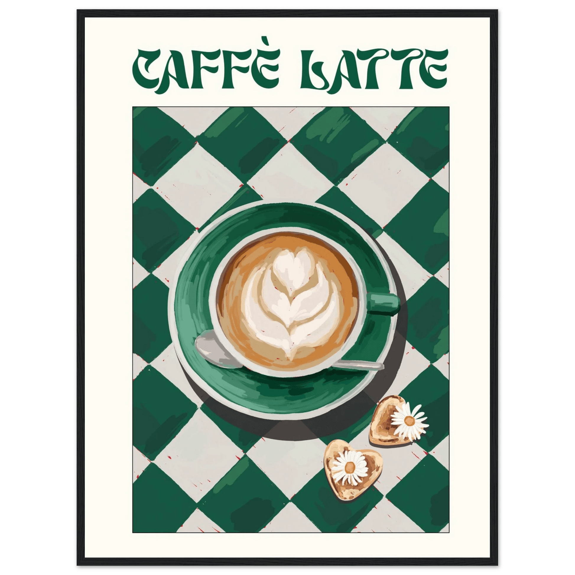 Caffè Latte Poster – Playful Coffee Kitchen Wall Art Print (Digital & Printed Options) - Evergreen Posters