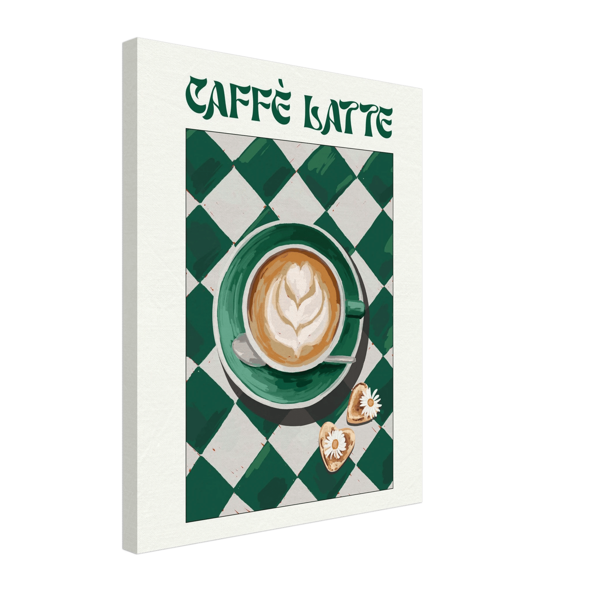 Caffè Latte Poster – Playful Coffee Kitchen Wall Art Print (Digital & Printed Options) - Evergreen Posters