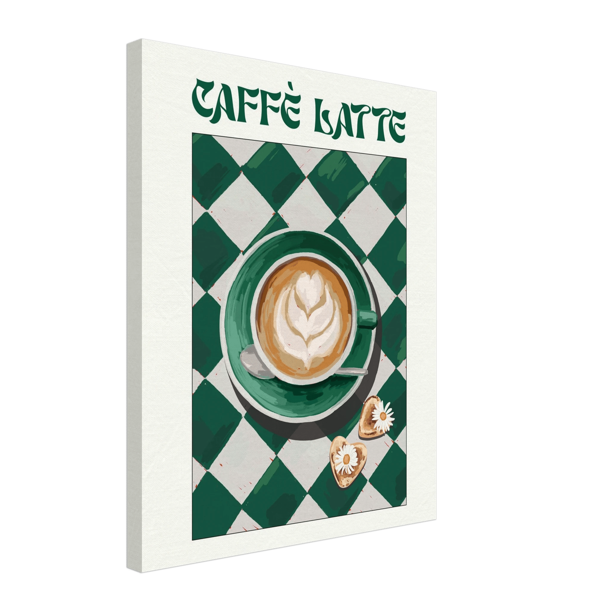 Caffè Latte Poster – Playful Coffee Kitchen Wall Art Print (Digital & Printed Options) - Evergreen Posters