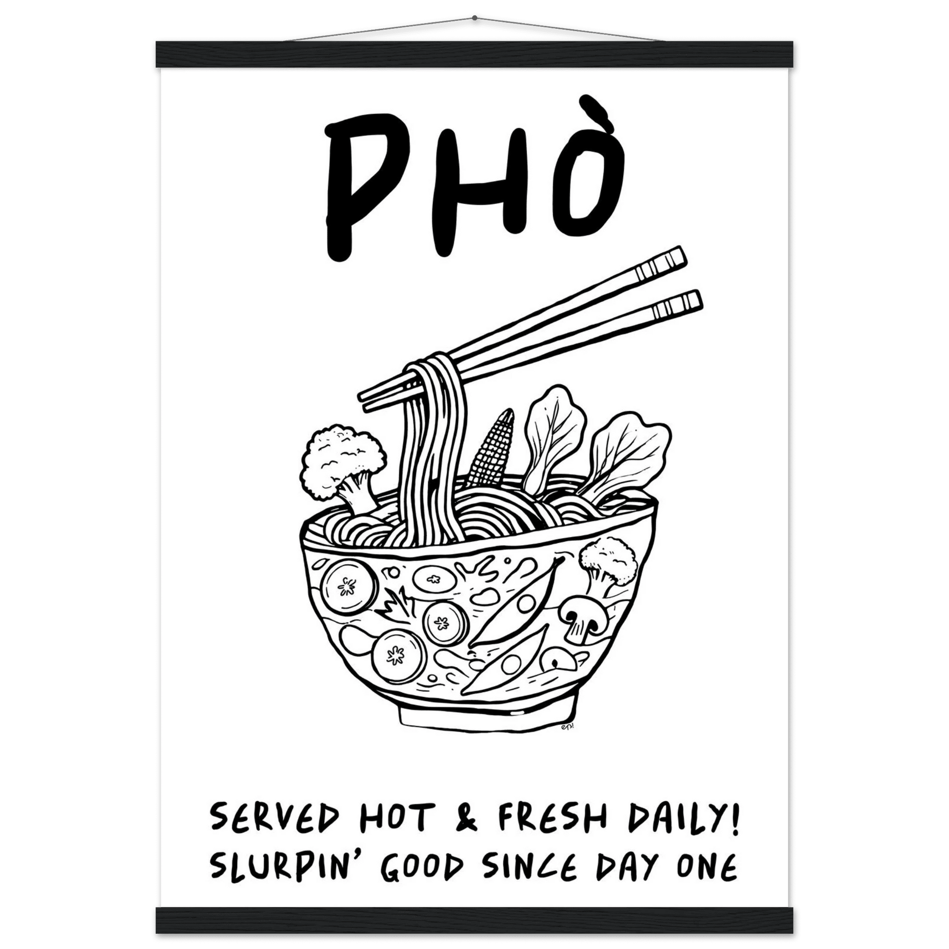 Pho Poster – Funny Vietnamese Kitchen Wall Art Print (Digital & Printed Options) - Evergreen Posters