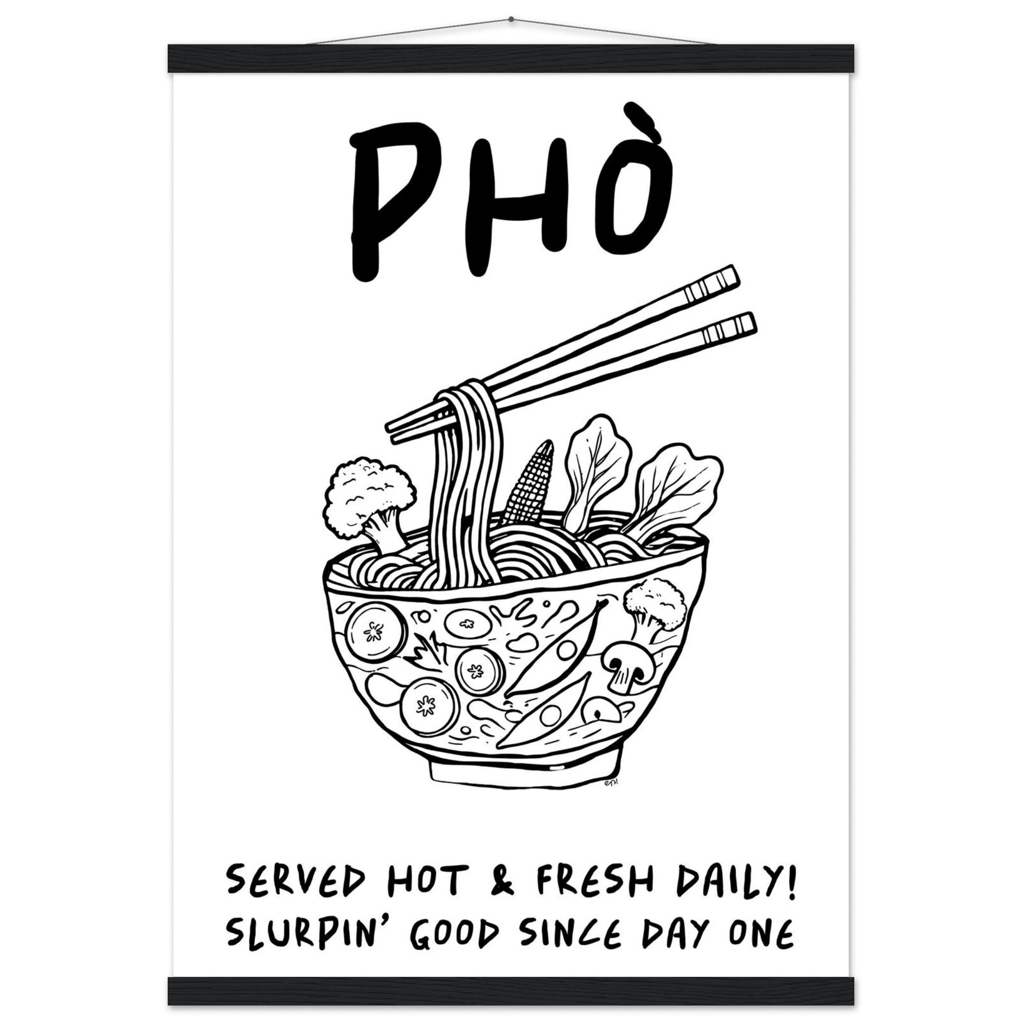 Pho Poster – Funny Vietnamese Kitchen Wall Art Print (Digital & Printed Options) - Evergreen Posters