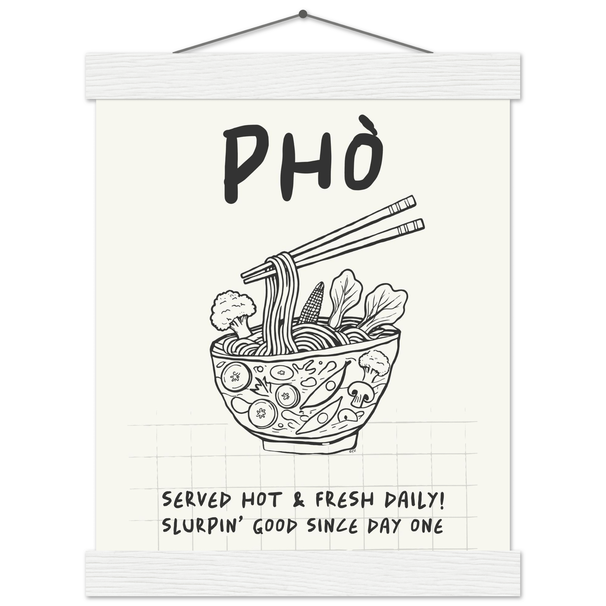 Pho Poster – Slurpin’ Good Vietnamese Kitchen Wall Art Print (Digital & Printed Options) - Evergreen Posters