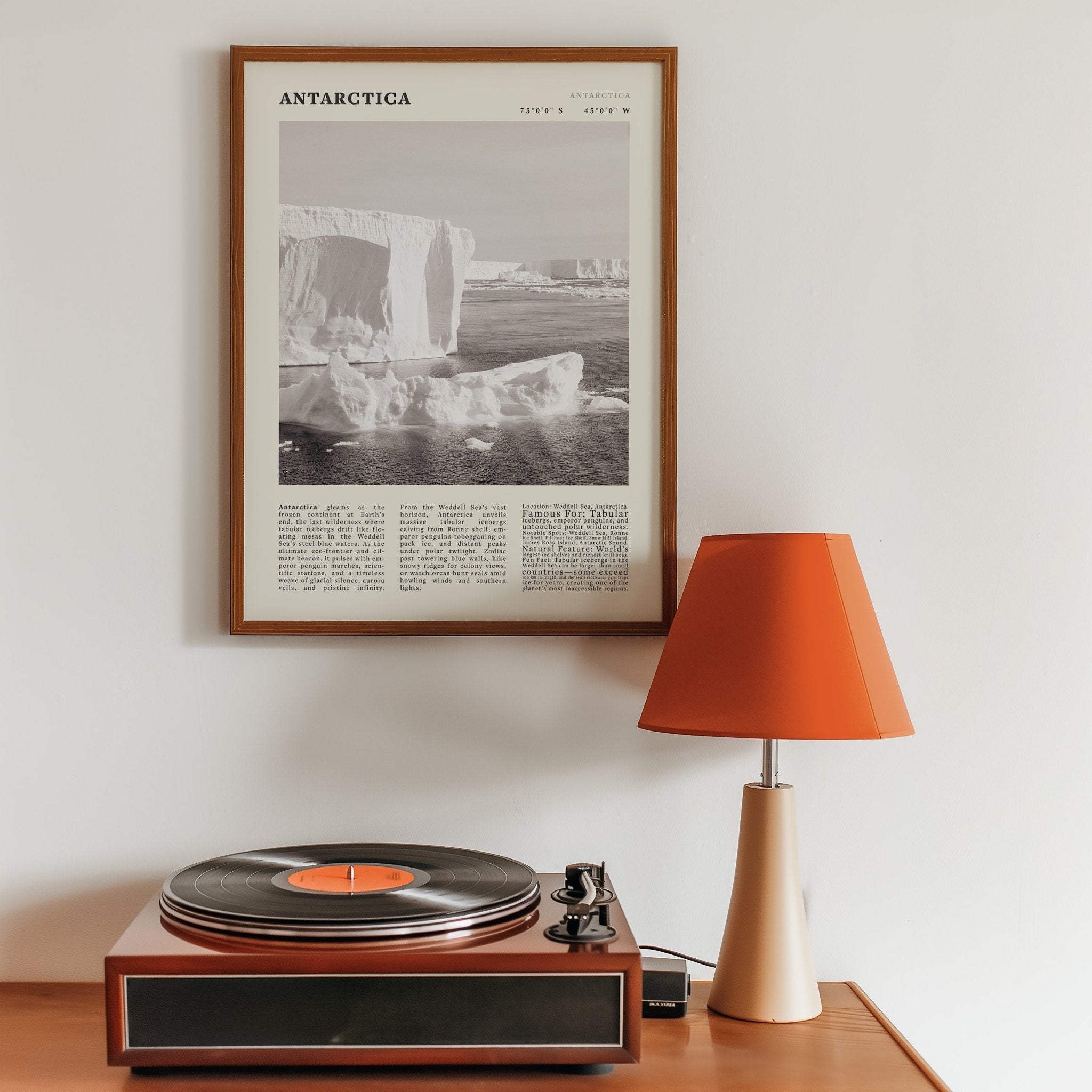 Antarctica Poster Black and White – Vintage Weddell Sea Iceberg Print (Digital & Printed Options) - Evergreen Posters