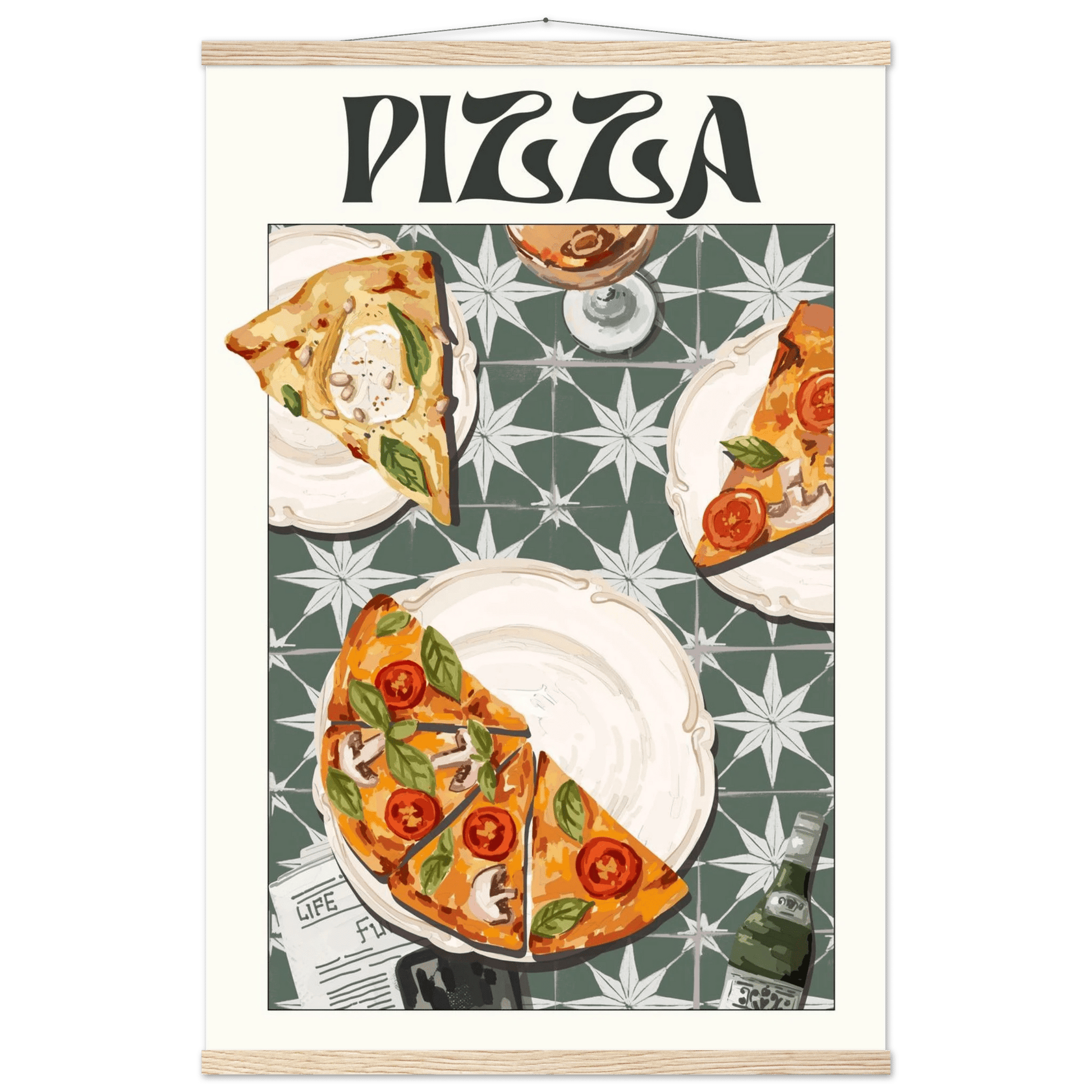 Pizza Poster – Playful Italian Kitchen Wall Art Print (Digital & Printed Options) - Evergreen Posters