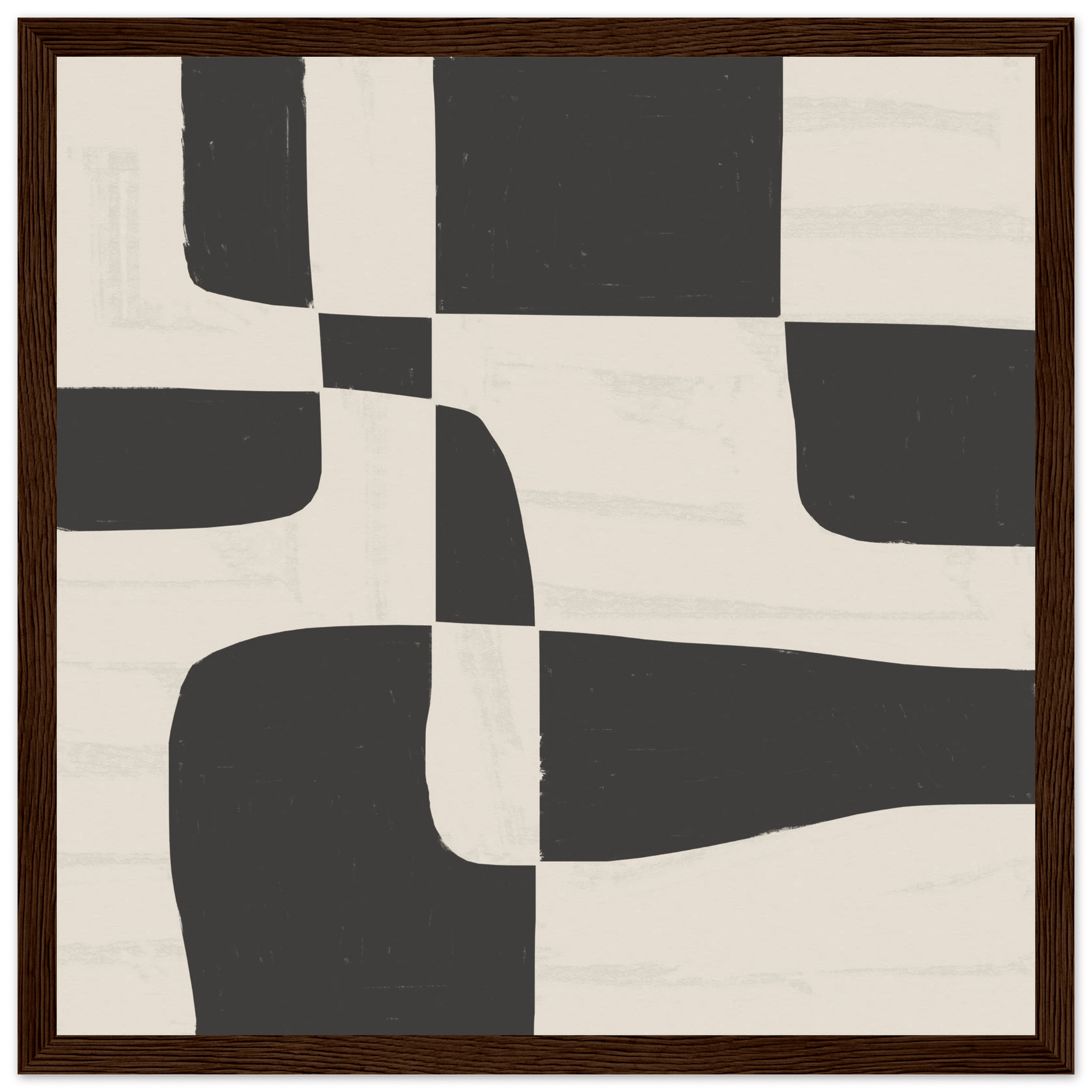 Black & White Abstract Poster | Minimalist Geometric Wall Art | Modern Living Room Print - Evergreen Posters