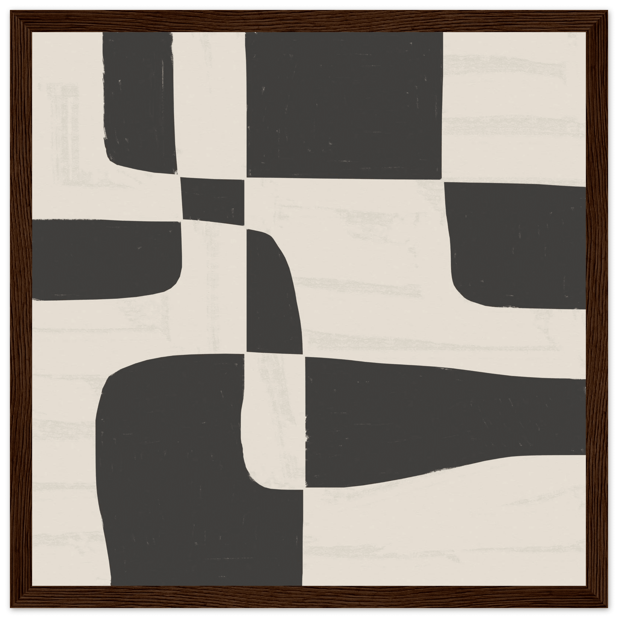 Black & White Abstract Poster | Minimalist Geometric Wall Art | Modern Living Room Print - Evergreen Posters