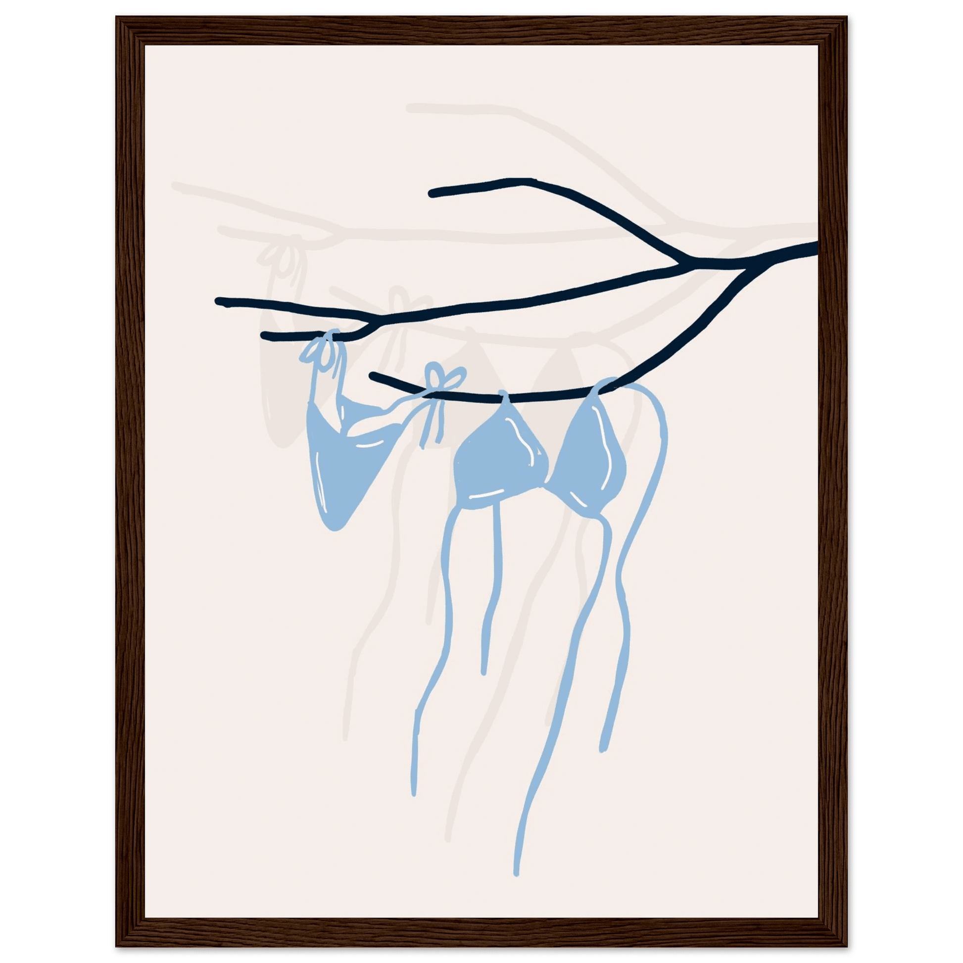 Coastal Bikini Line Art Poster – Minimalist Beach Wall Art Print - Evergreen Posters