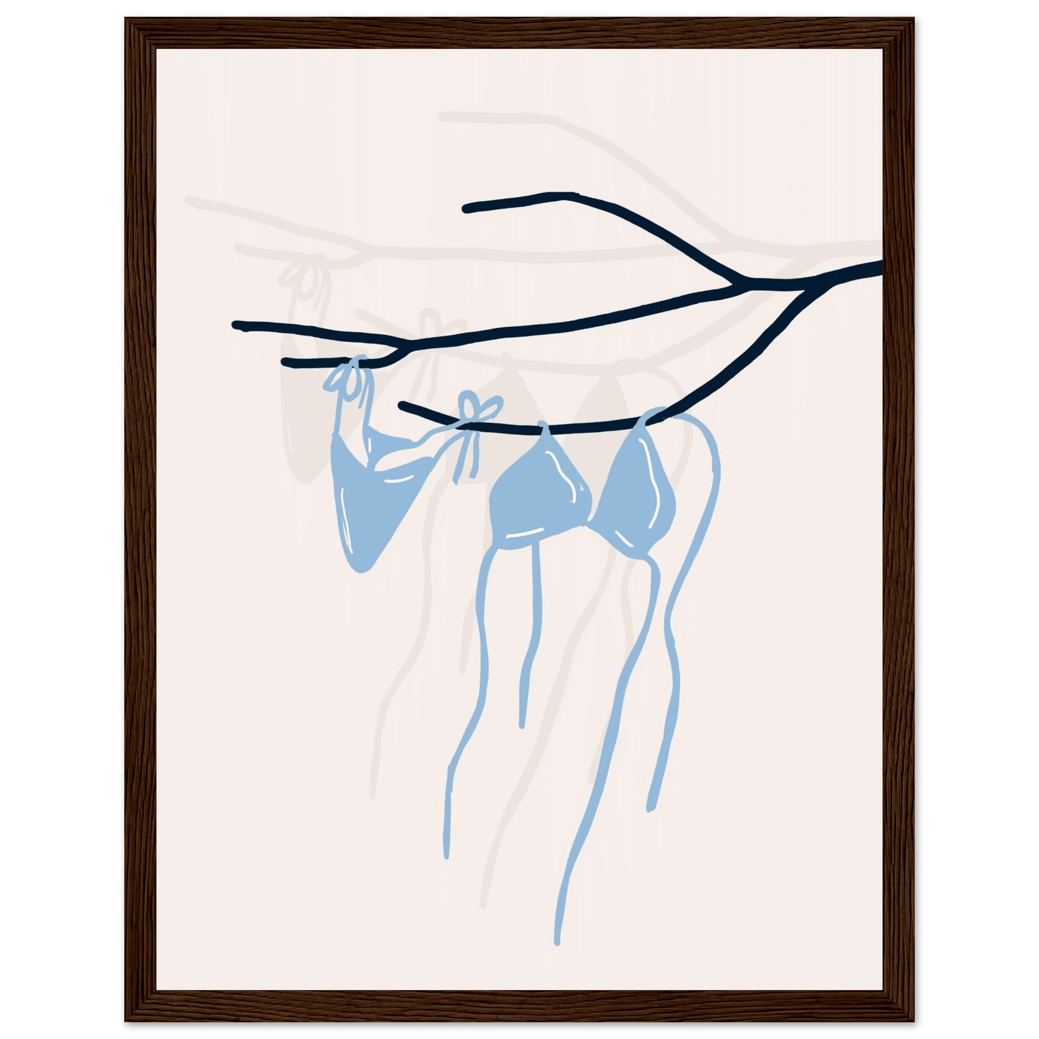 Coastal Bikini Line Art Poster – Minimalist Beach Wall Art Print - Evergreen Posters