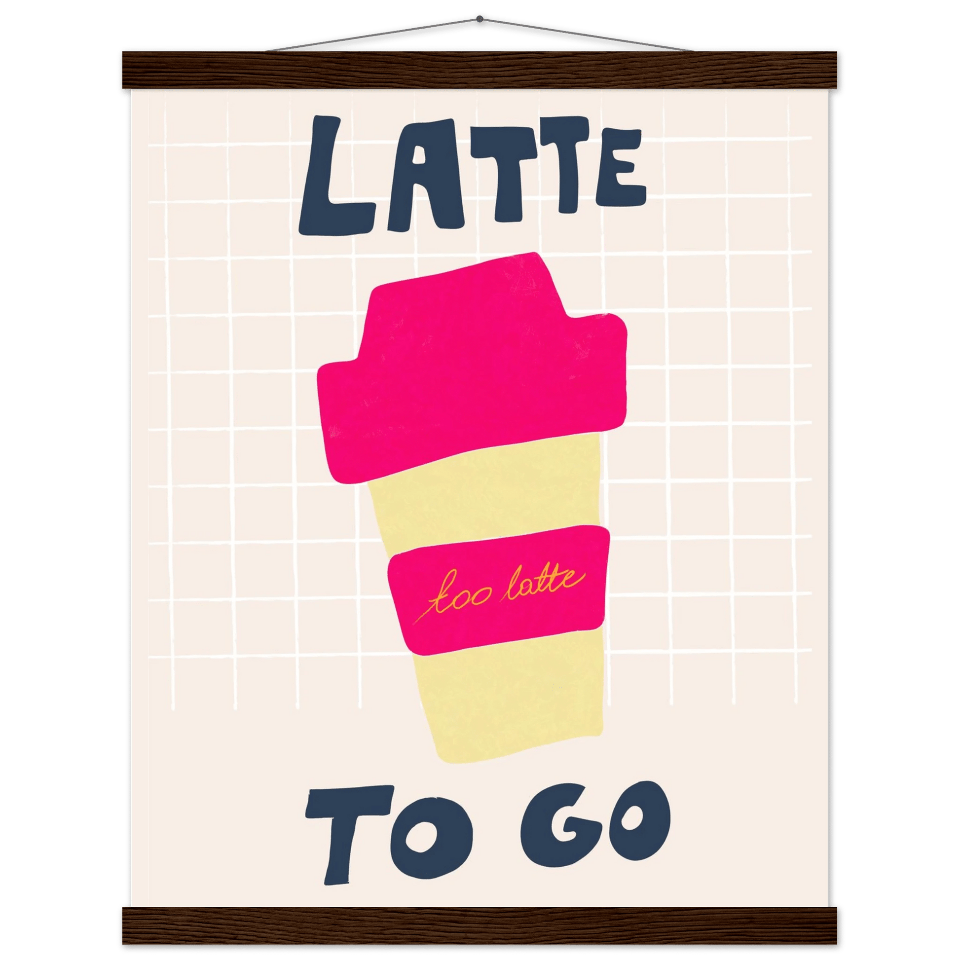 Latte To Go Poster – Playful Coffee Kitchen Wall Art Print (Digital & Printed Options) - Evergreen Posters