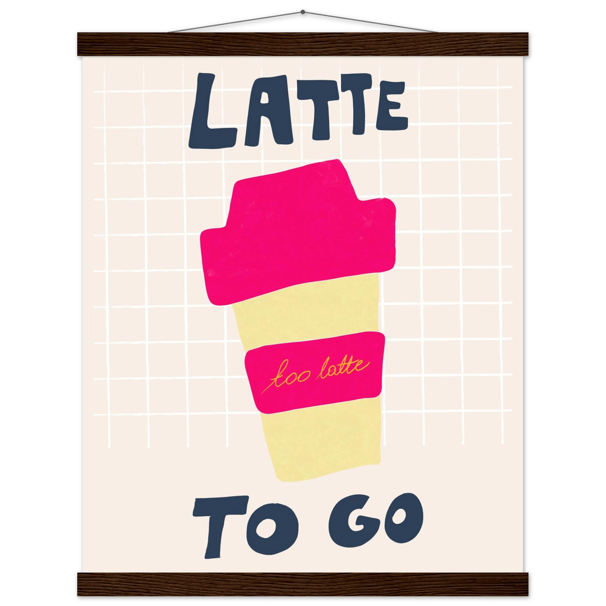 Latte To Go Poster – Playful Coffee Kitchen Wall Art Print (Digital & Printed Options) - Evergreen Posters