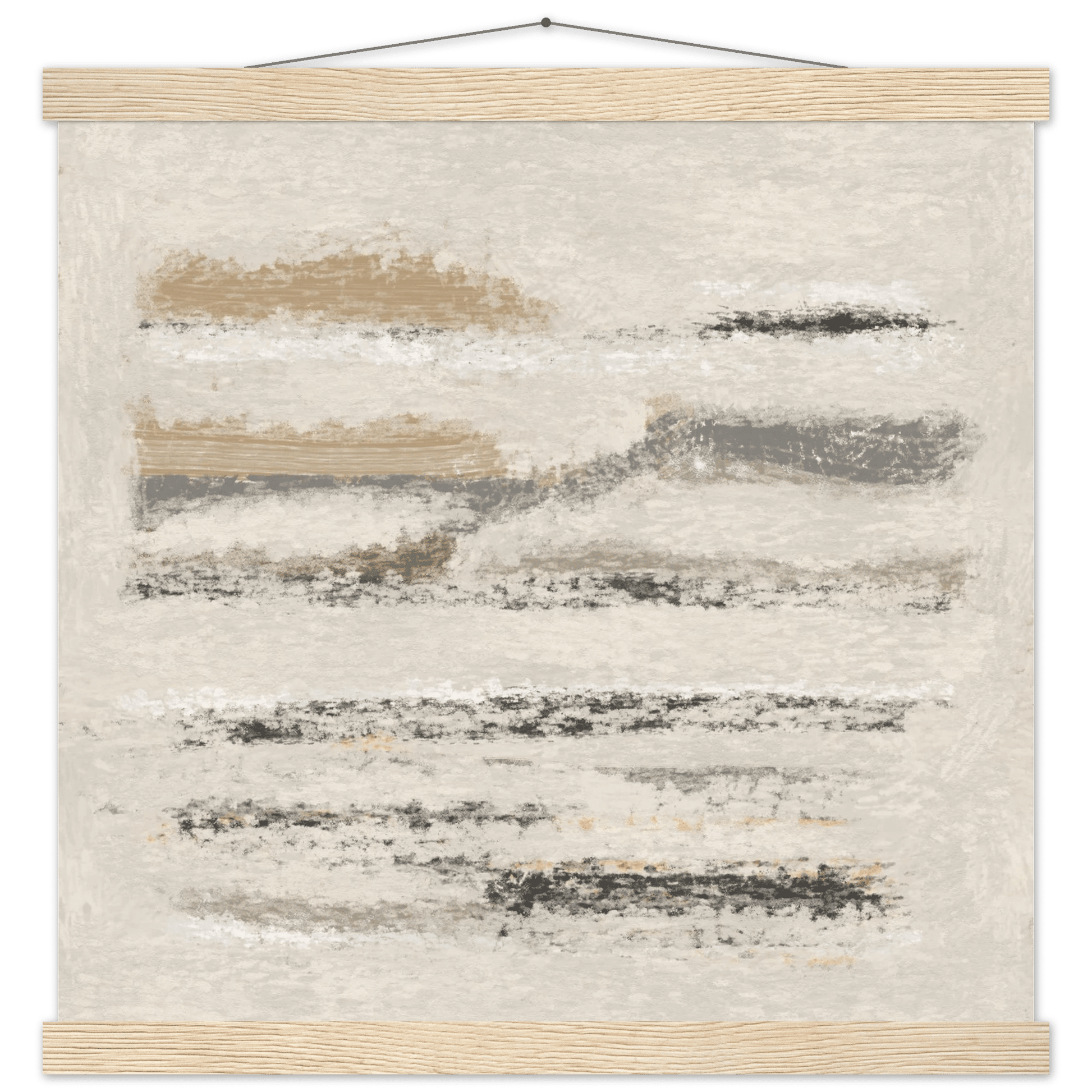 Neutral Abstract Poster | Beige Textured Brushstroke Wall Art | Minimalist Living Room Print - Evergreen Posters