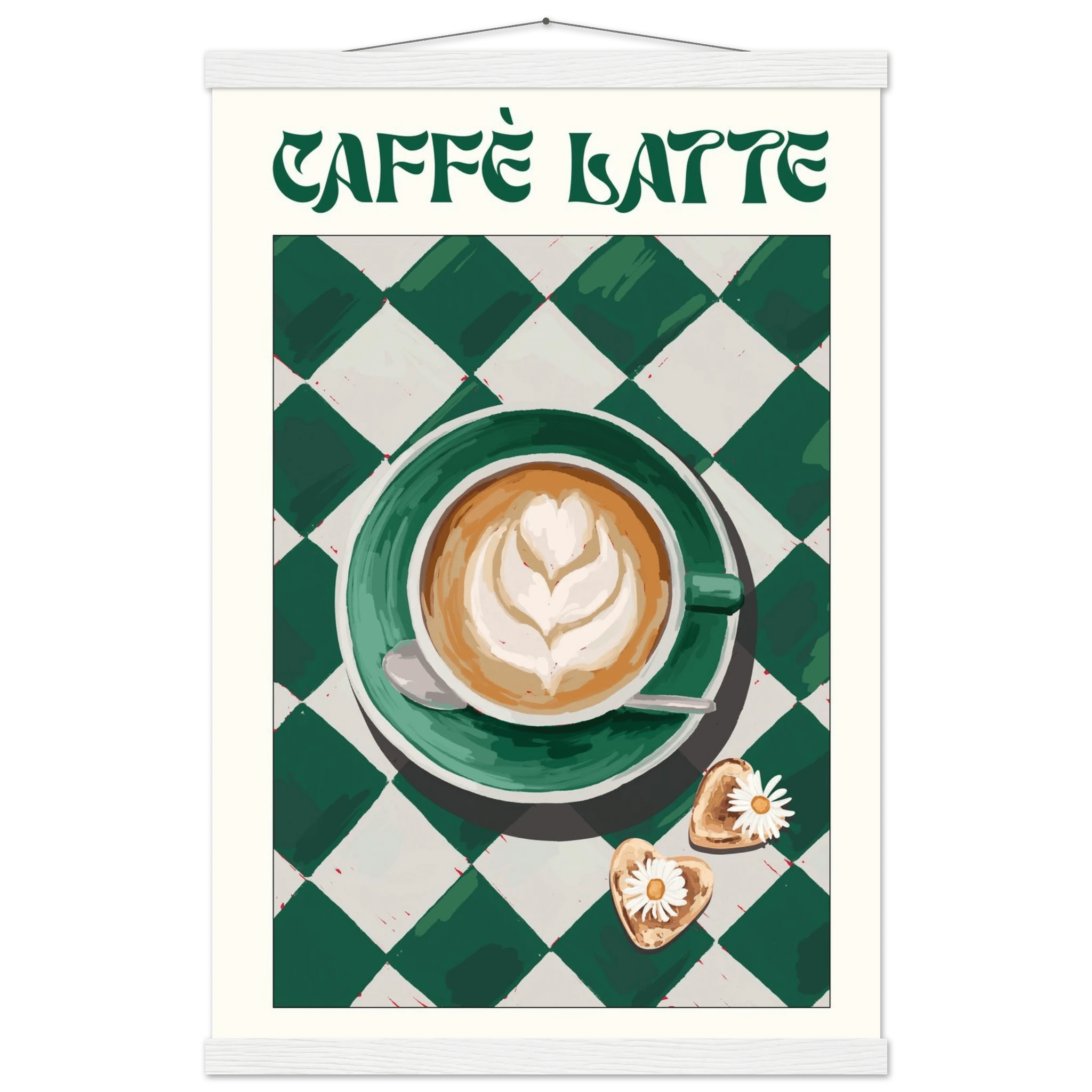 Caffè Latte Poster – Playful Coffee Kitchen Wall Art Print (Digital & Printed Options) - Evergreen Posters