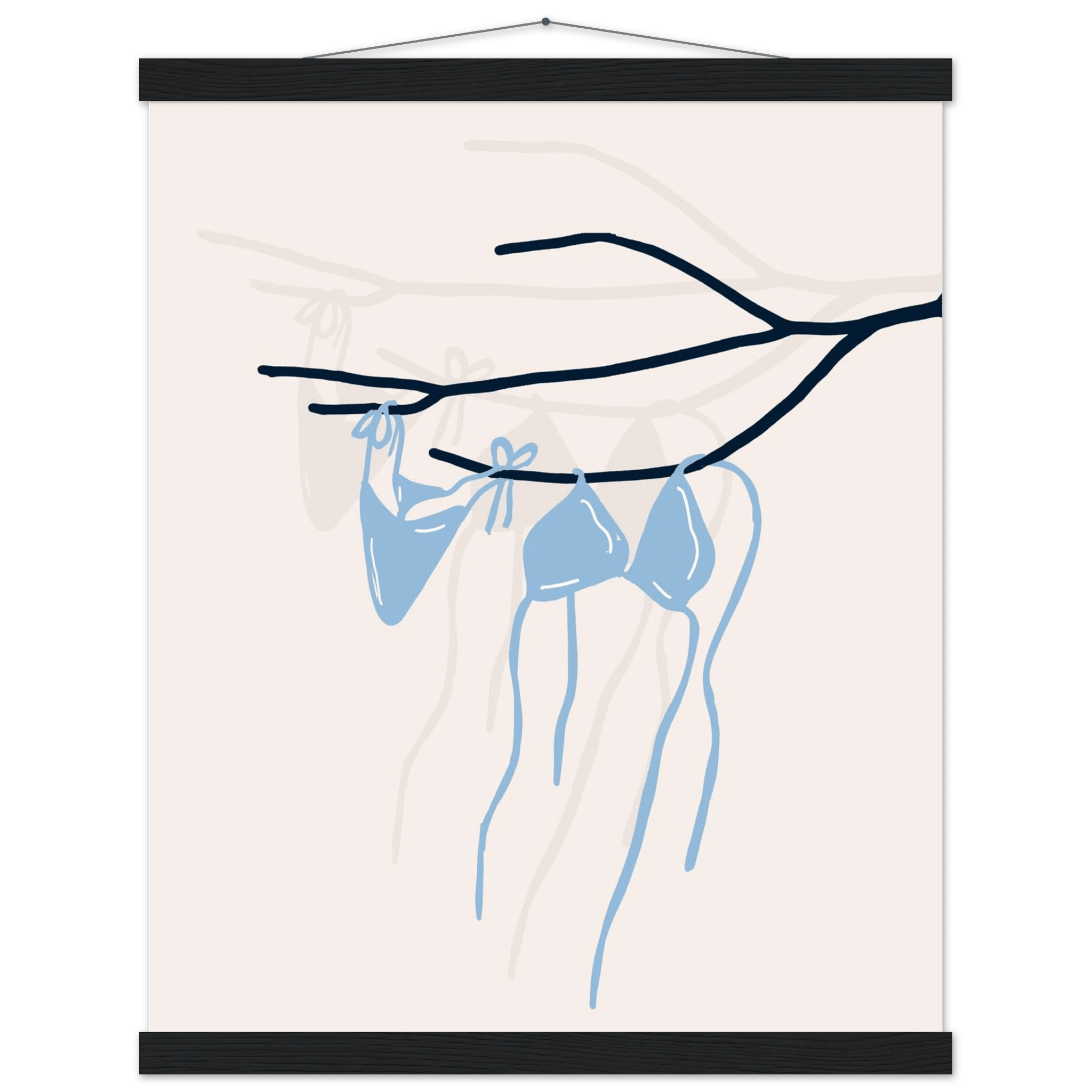 Coastal Bikini Line Art Poster – Minimalist Beach Wall Art Print - Evergreen Posters
