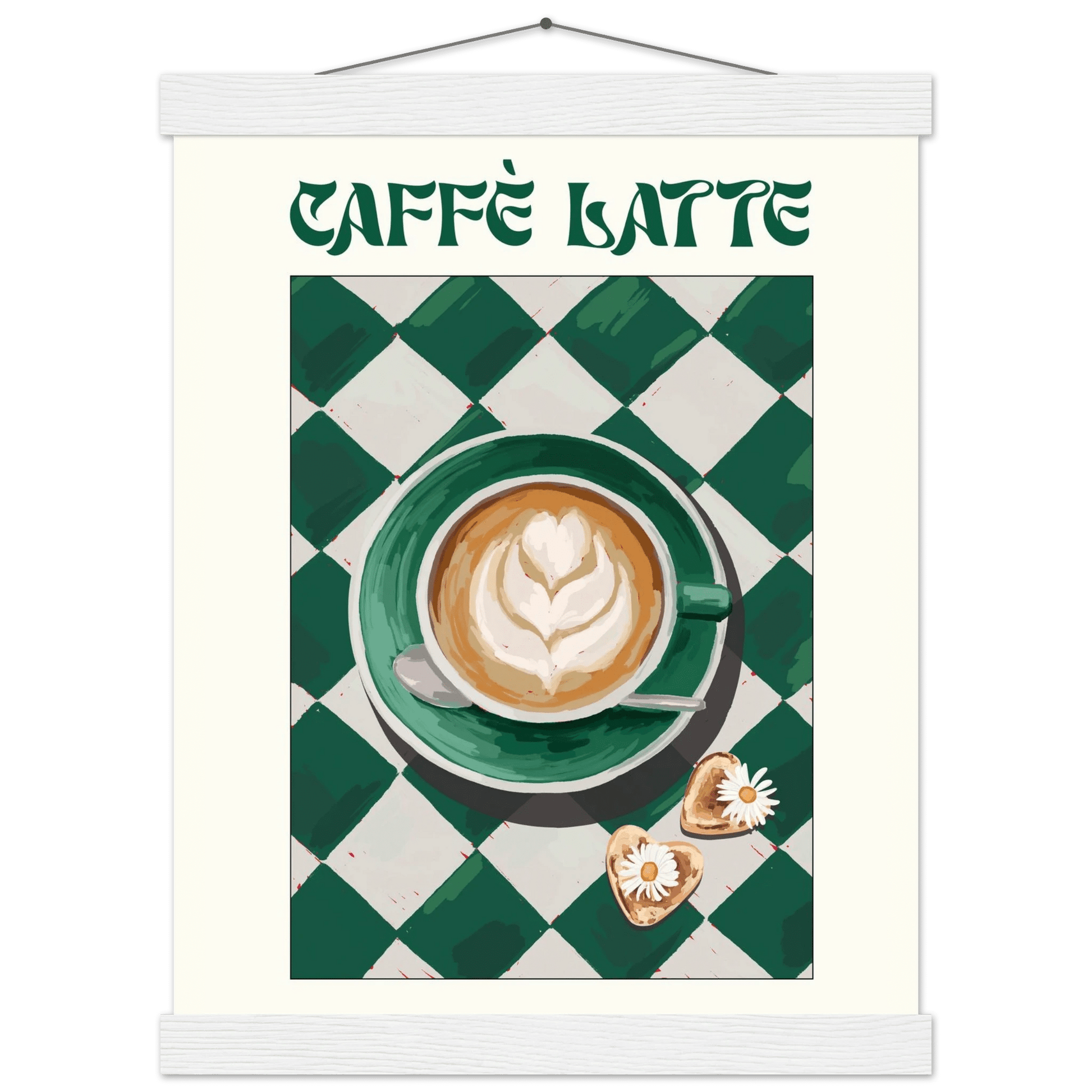Caffè Latte Poster – Playful Coffee Kitchen Wall Art Print (Digital & Printed Options) - Evergreen Posters