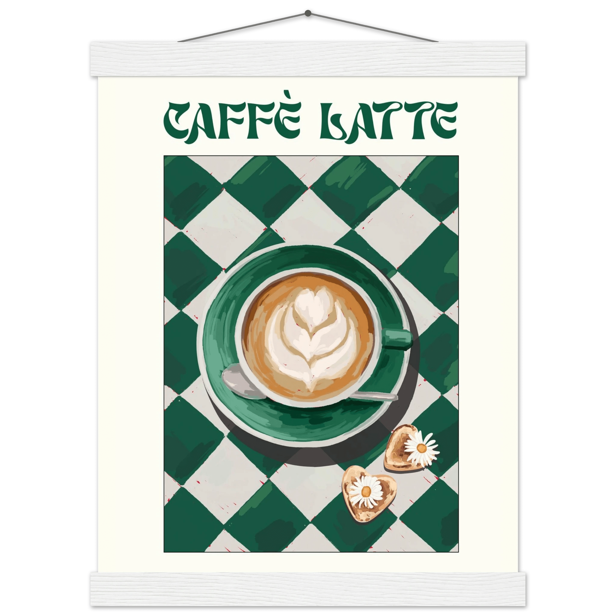 Caffè Latte Poster – Playful Coffee Kitchen Wall Art Print (Digital & Printed Options) - Evergreen Posters