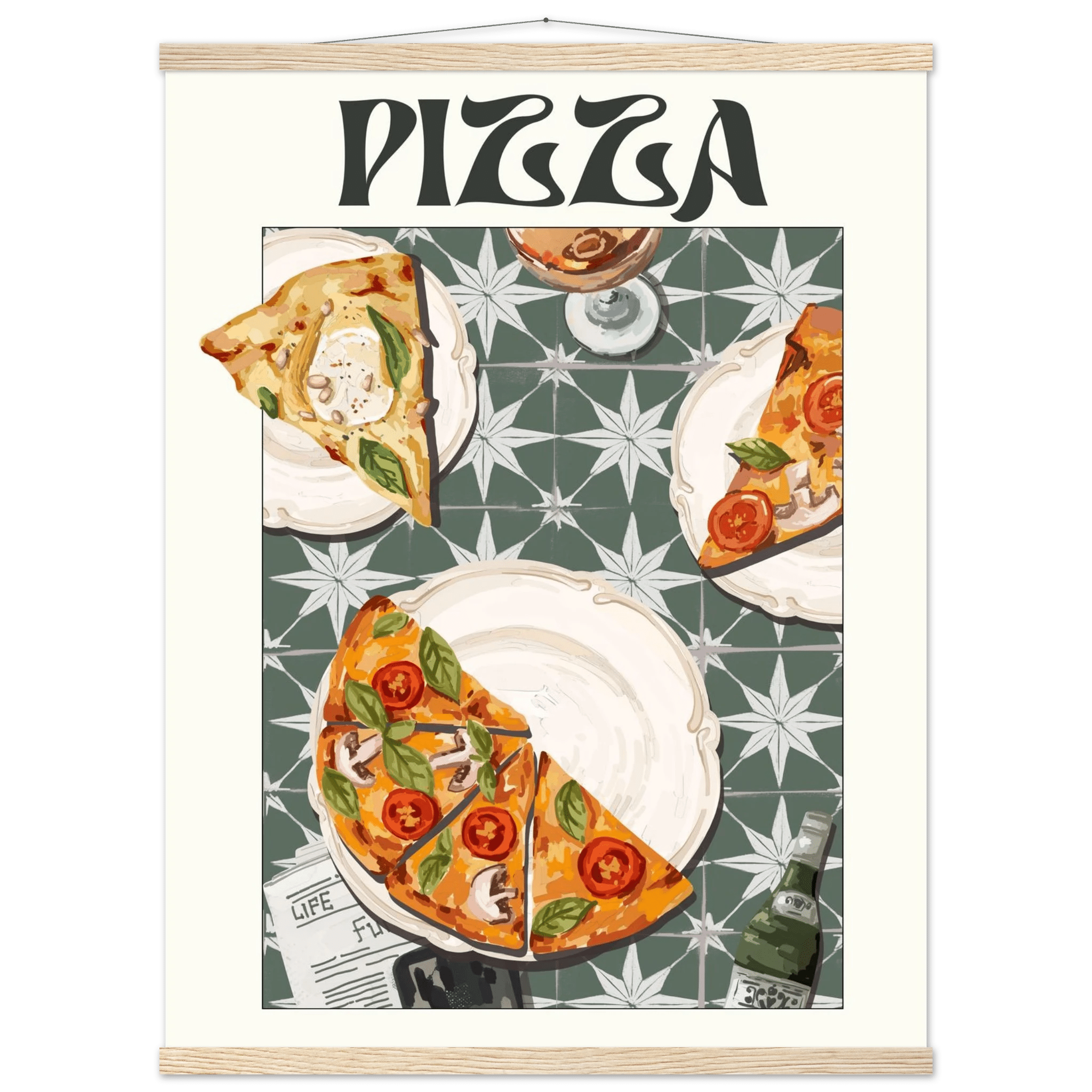 Pizza Poster – Playful Italian Kitchen Wall Art Print (Digital & Printed Options) - Evergreen Posters