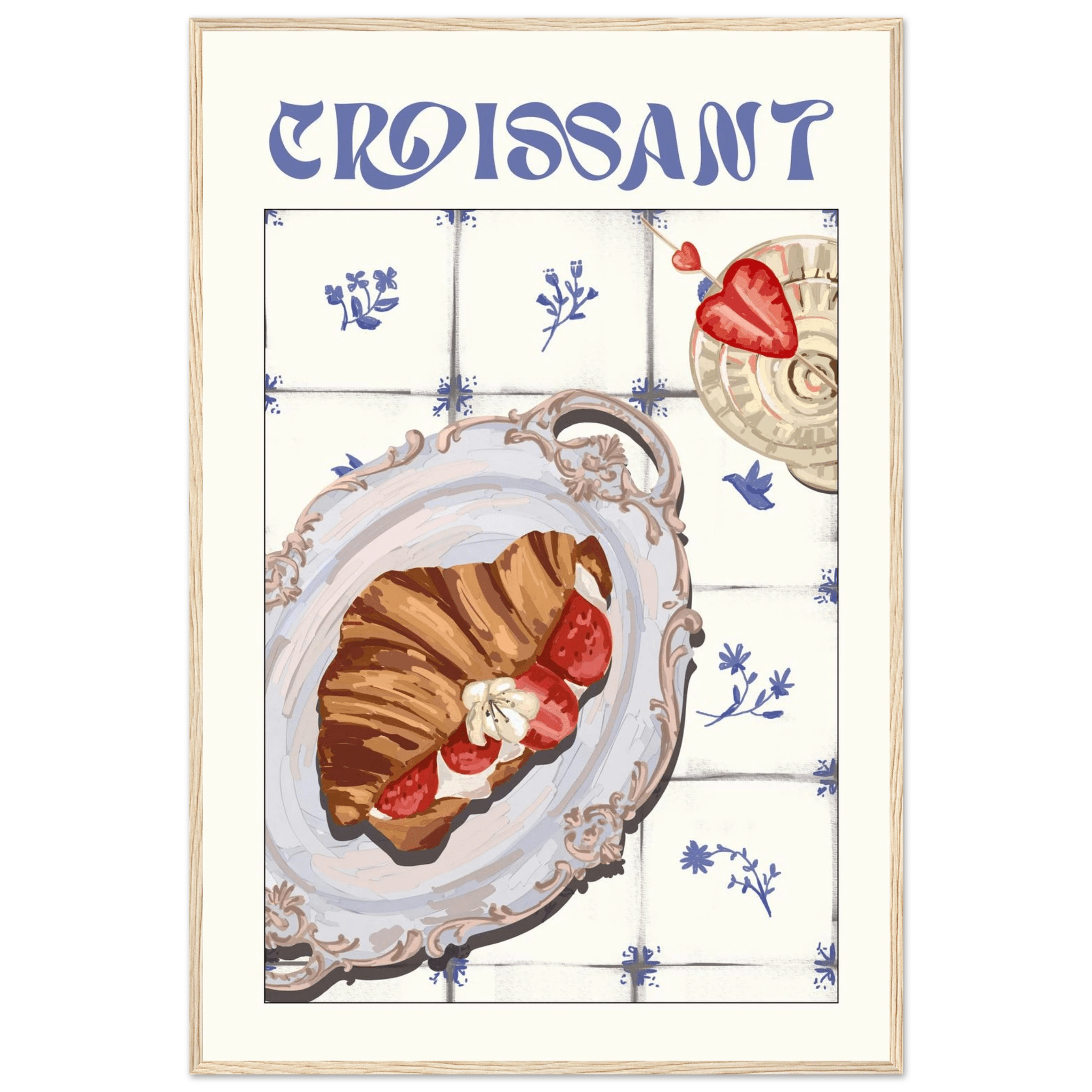 Croissant Poster – Charming French Breakfast Kitchen Wall Art Print (Digital & Printed Options) - Evergreen Posters