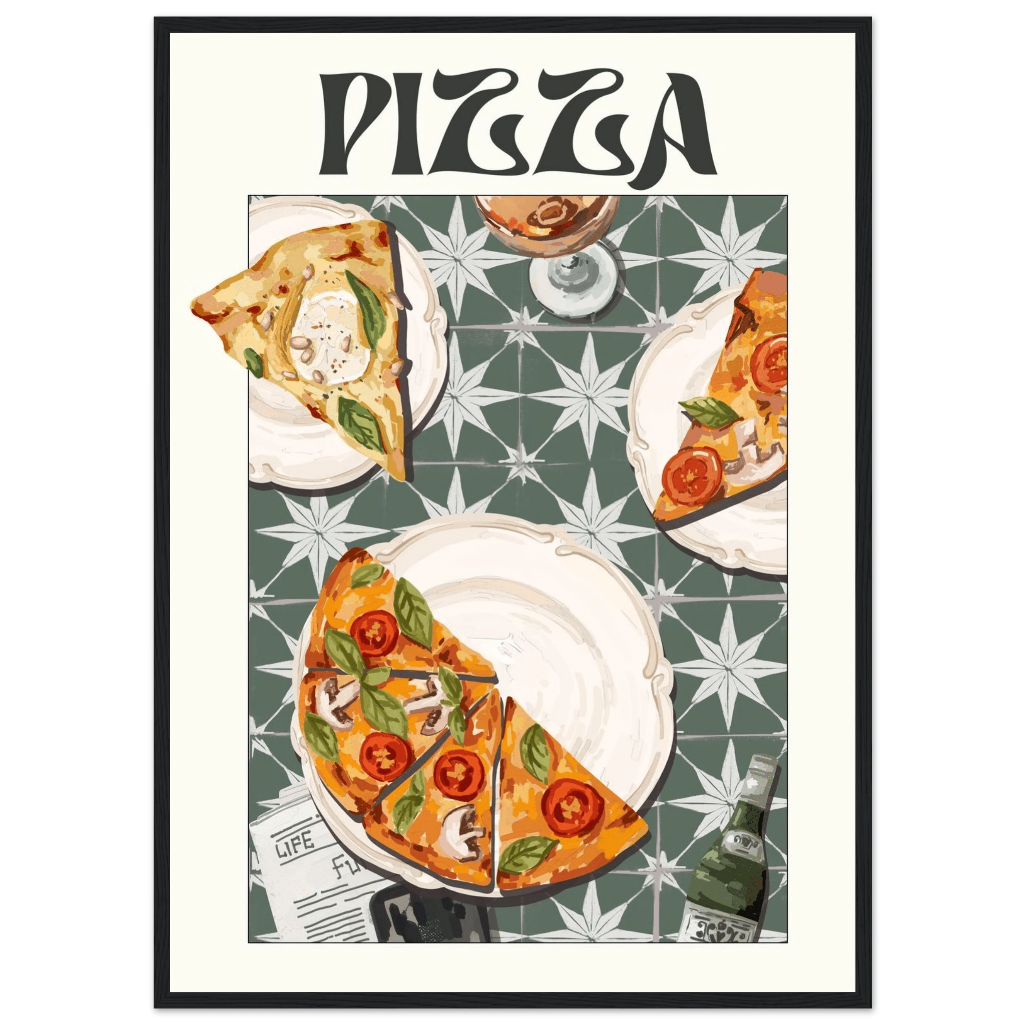 Pizza Poster – Playful Italian Kitchen Wall Art Print (Digital & Printed Options) - Evergreen Posters