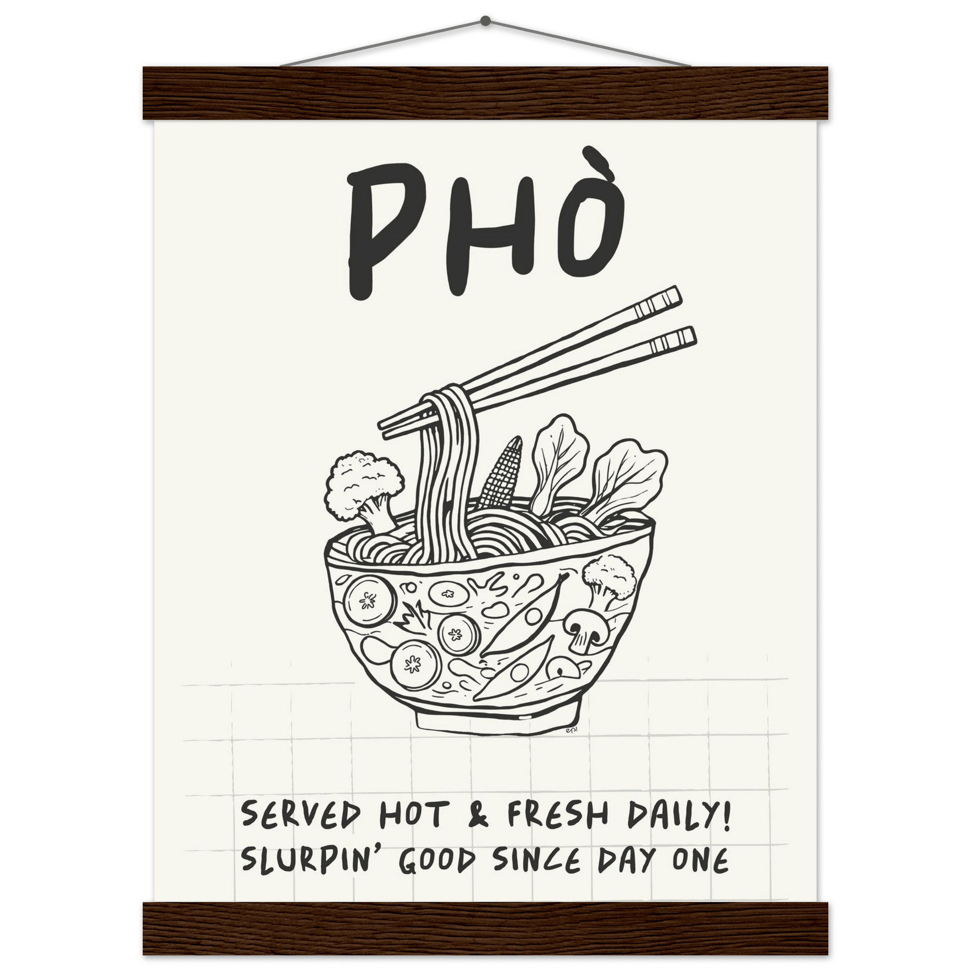 Pho Poster – Slurpin’ Good Vietnamese Kitchen Wall Art Print (Digital & Printed Options) - Evergreen Posters