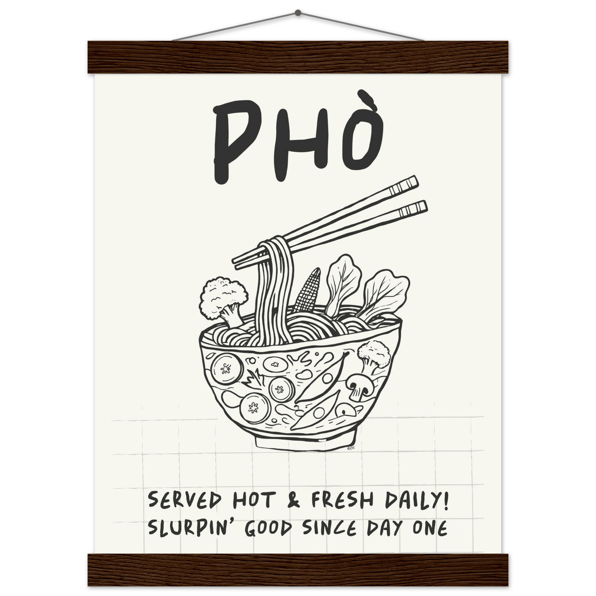 Pho Poster – Slurpin’ Good Vietnamese Kitchen Wall Art Print (Digital & Printed Options) - Evergreen Posters