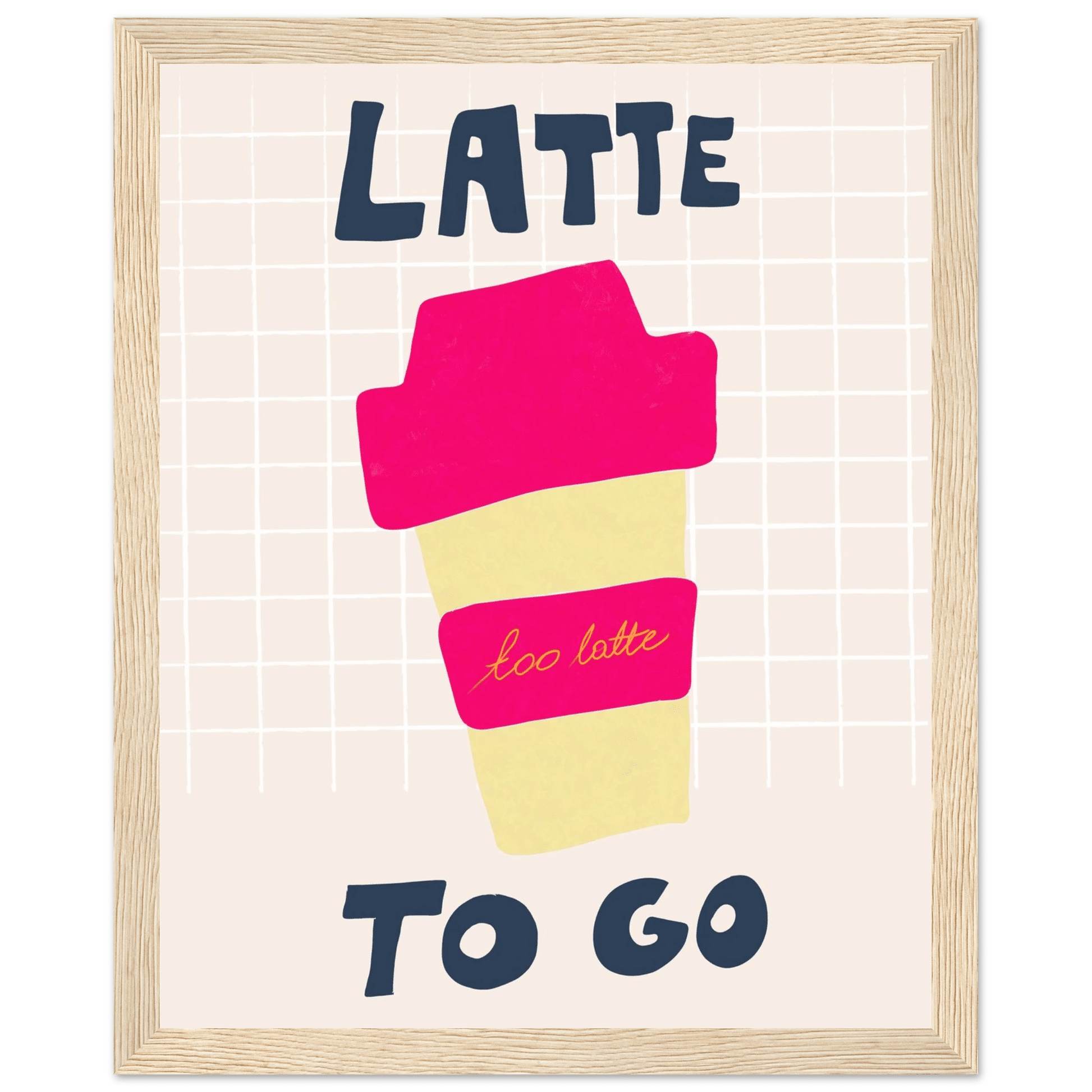 Latte To Go Poster – Playful Coffee Kitchen Wall Art Print (Digital & Printed Options) - Evergreen Posters