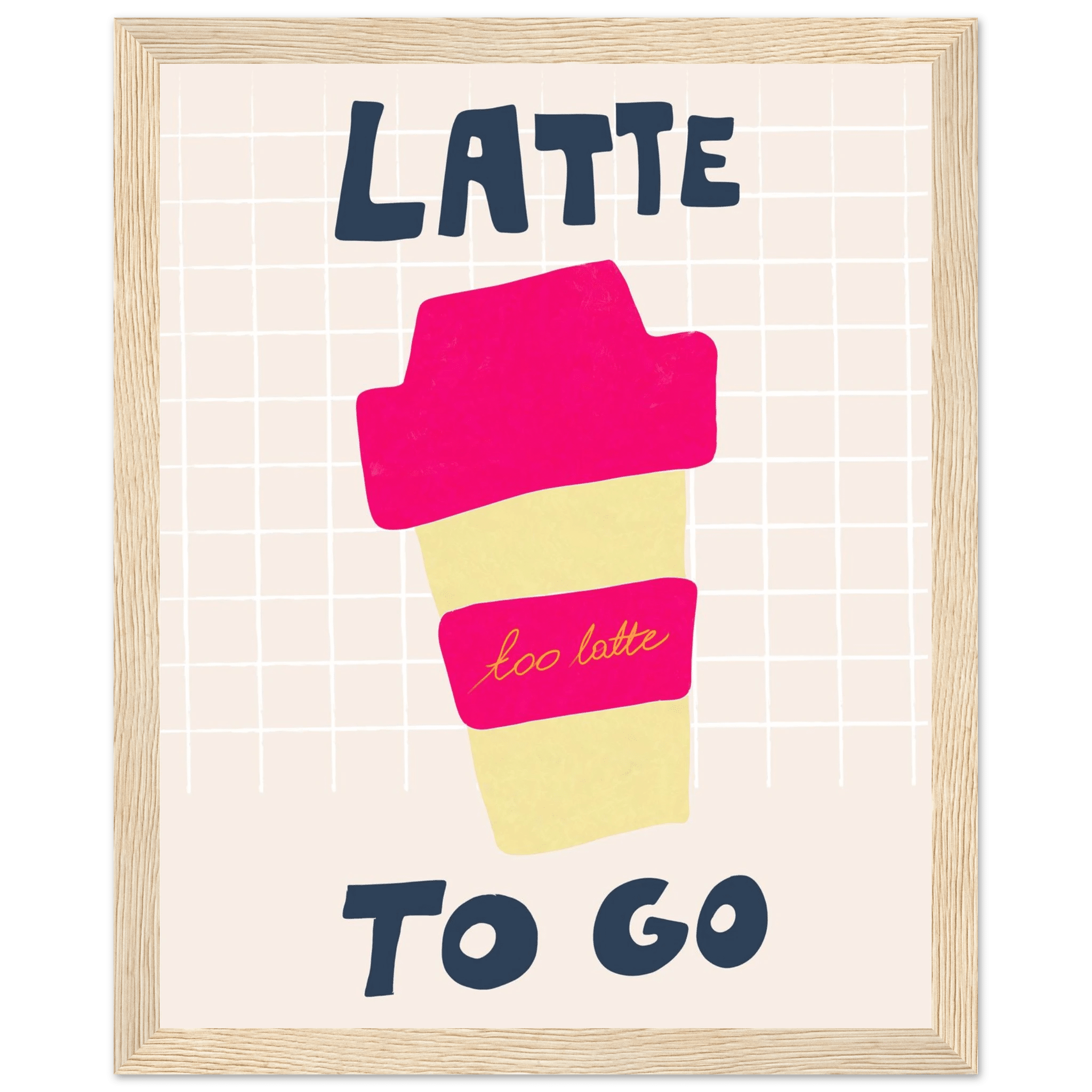 Latte To Go Poster – Playful Coffee Kitchen Wall Art Print (Digital & Printed Options) - Evergreen Posters