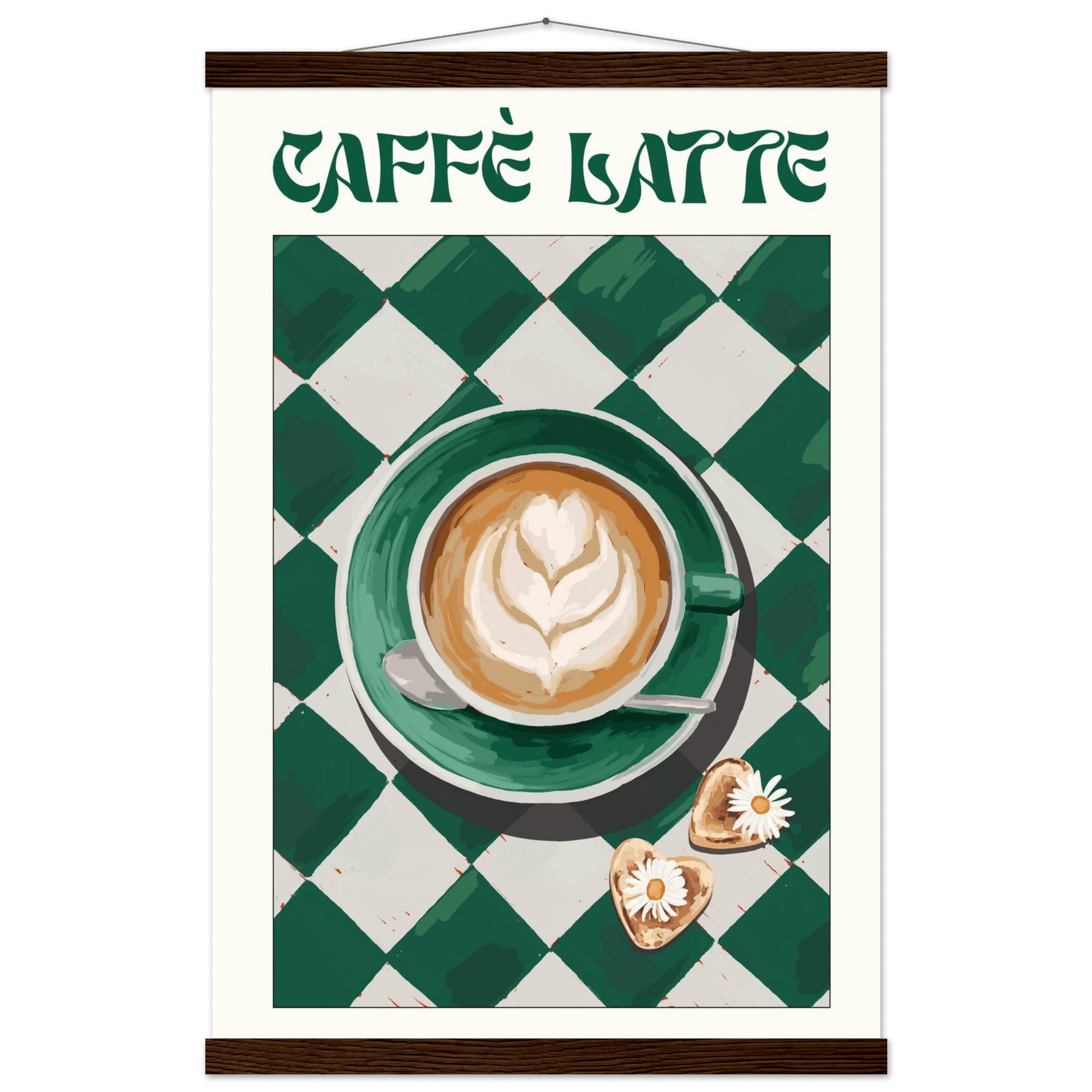 Caffè Latte Poster – Playful Coffee Kitchen Wall Art Print (Digital & Printed Options) - Evergreen Posters