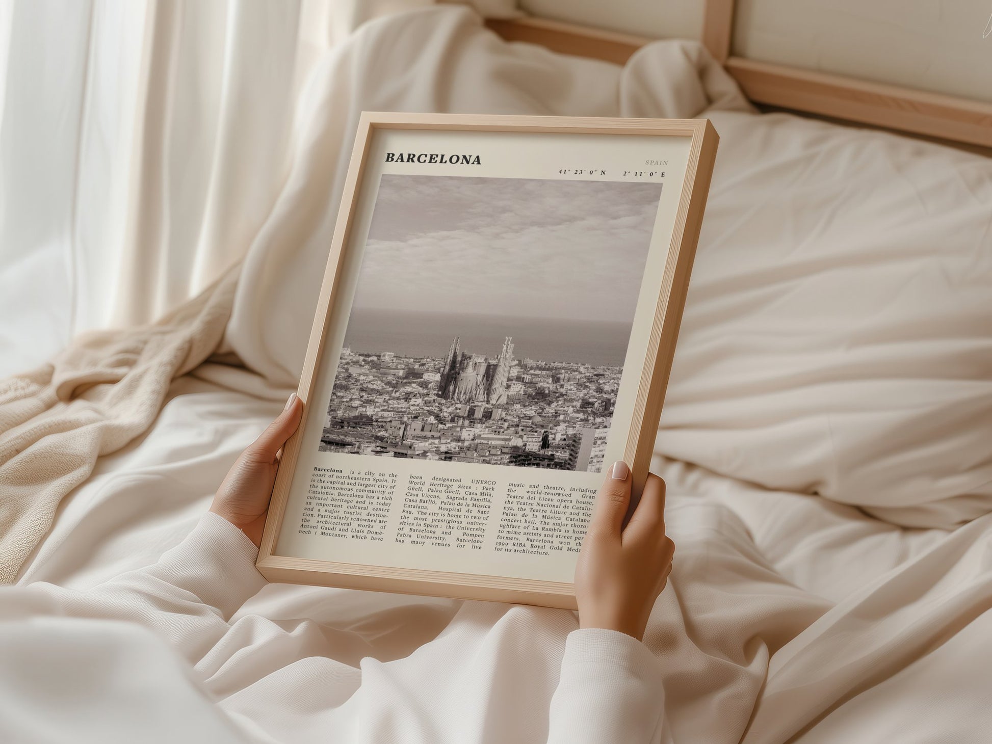 Barcelona Poster | Black & White Sagrada Familia Wall Art | Spain Travel Print - Evergreen Posters