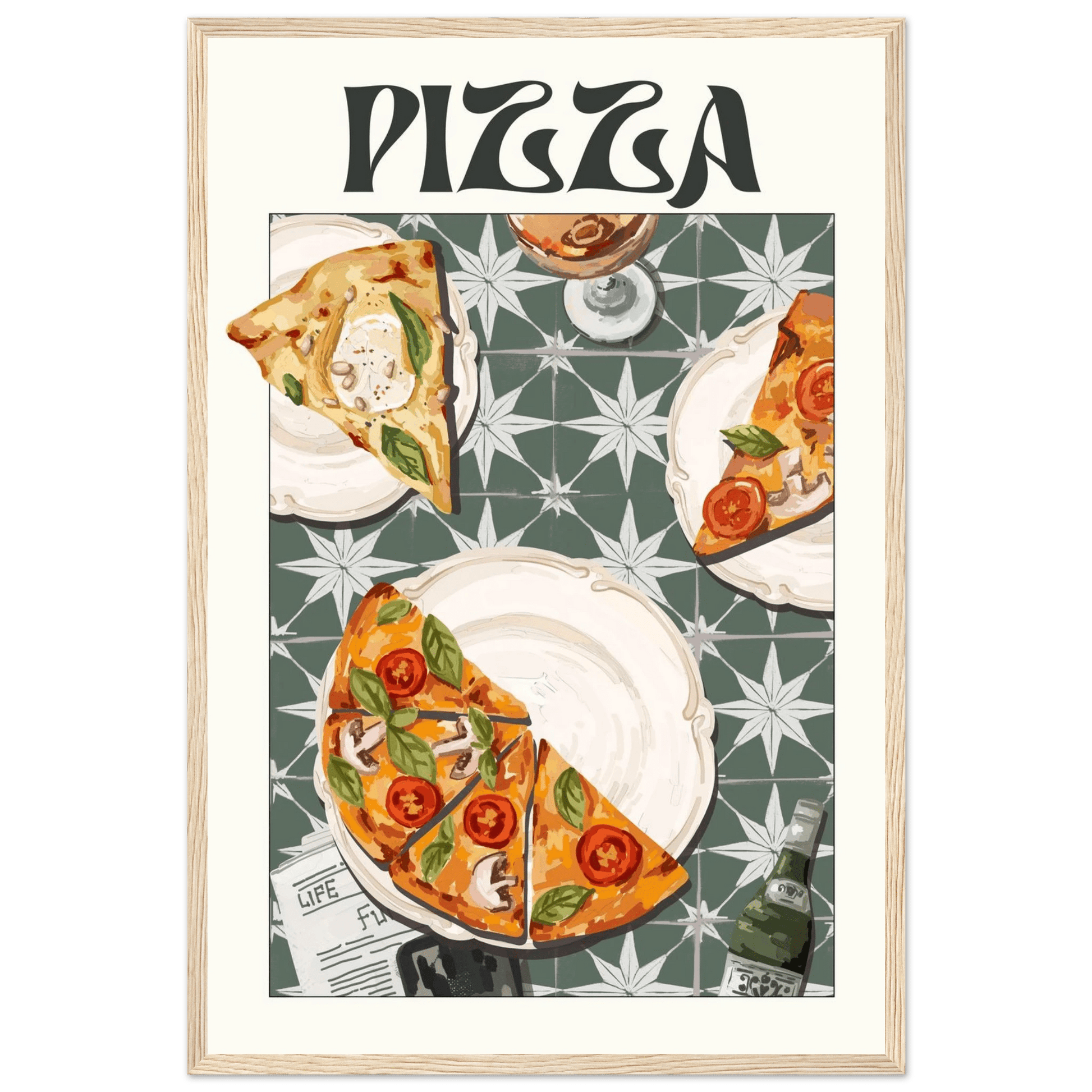 Pizza Poster – Playful Italian Kitchen Wall Art Print (Digital & Printed Options) - Evergreen Posters