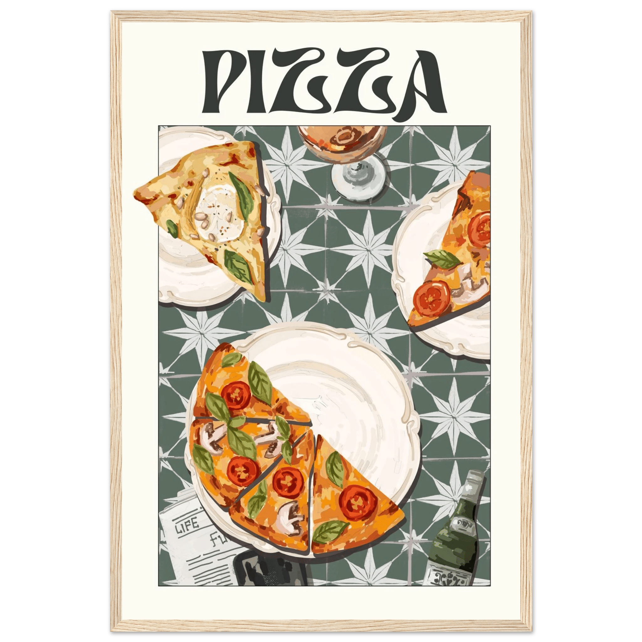 Pizza Poster – Playful Italian Kitchen Wall Art Print (Digital & Printed Options) - Evergreen Posters