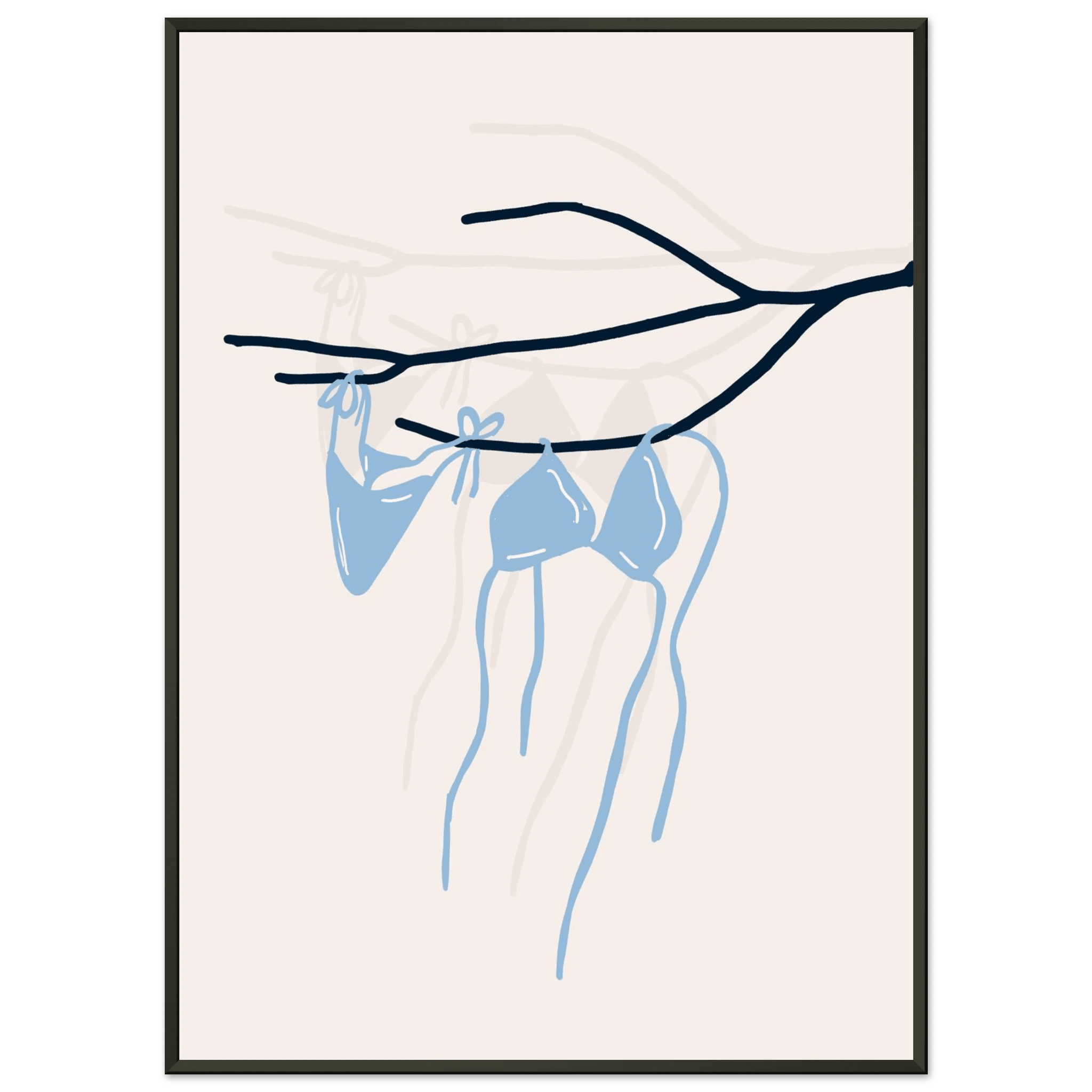 Coastal Bikini Line Art Poster – Minimalist Beach Wall Art Print - Evergreen Posters