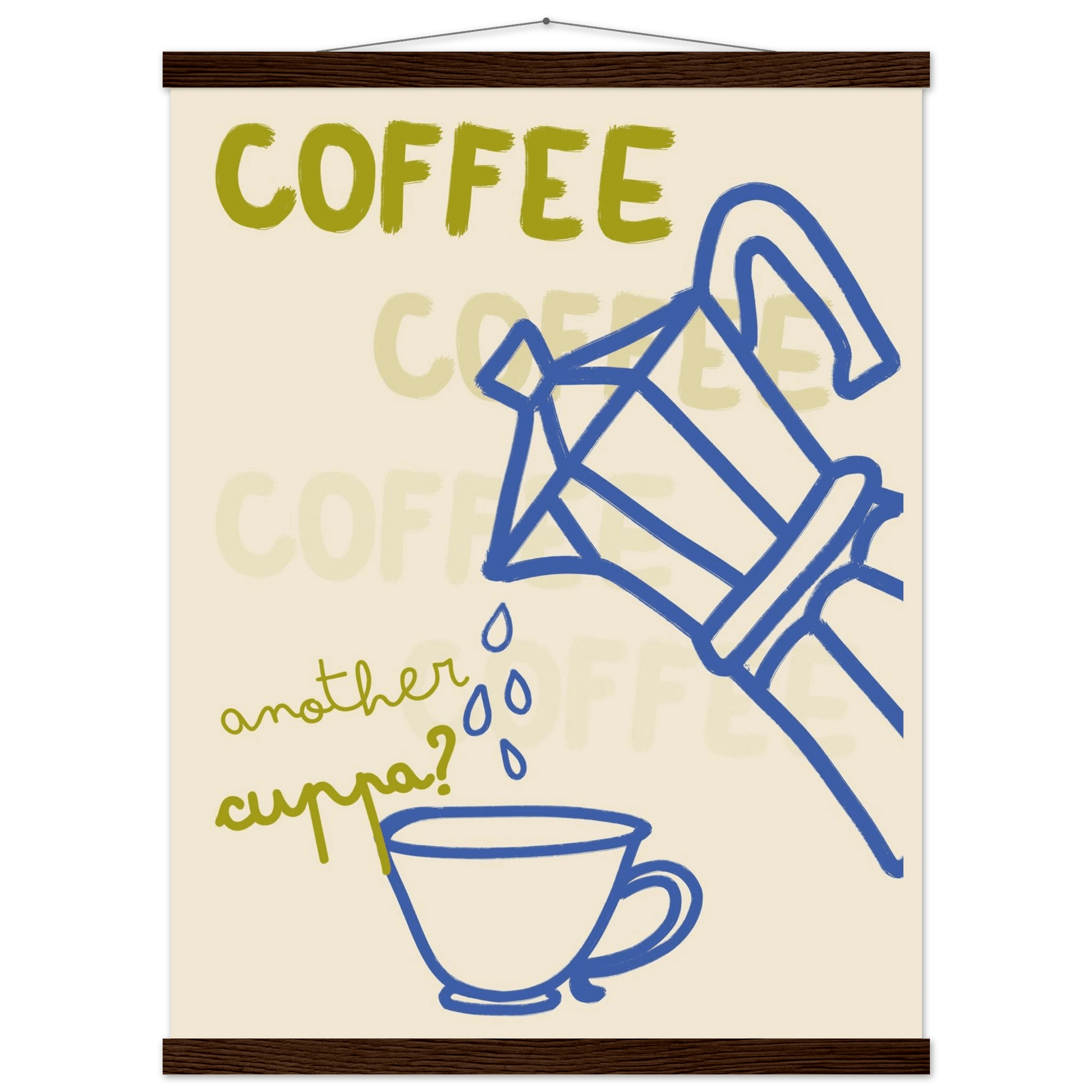 Coffee Print | Another Cuppa Moka Pot Wall Art | Kitchen Coffee Poster - Evergreen Posters