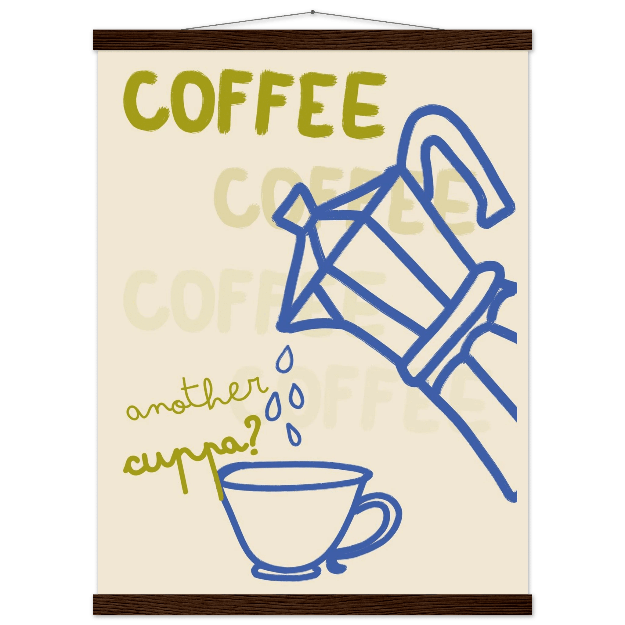 Coffee Print | Another Cuppa Moka Pot Wall Art | Kitchen Coffee Poster - Evergreen Posters