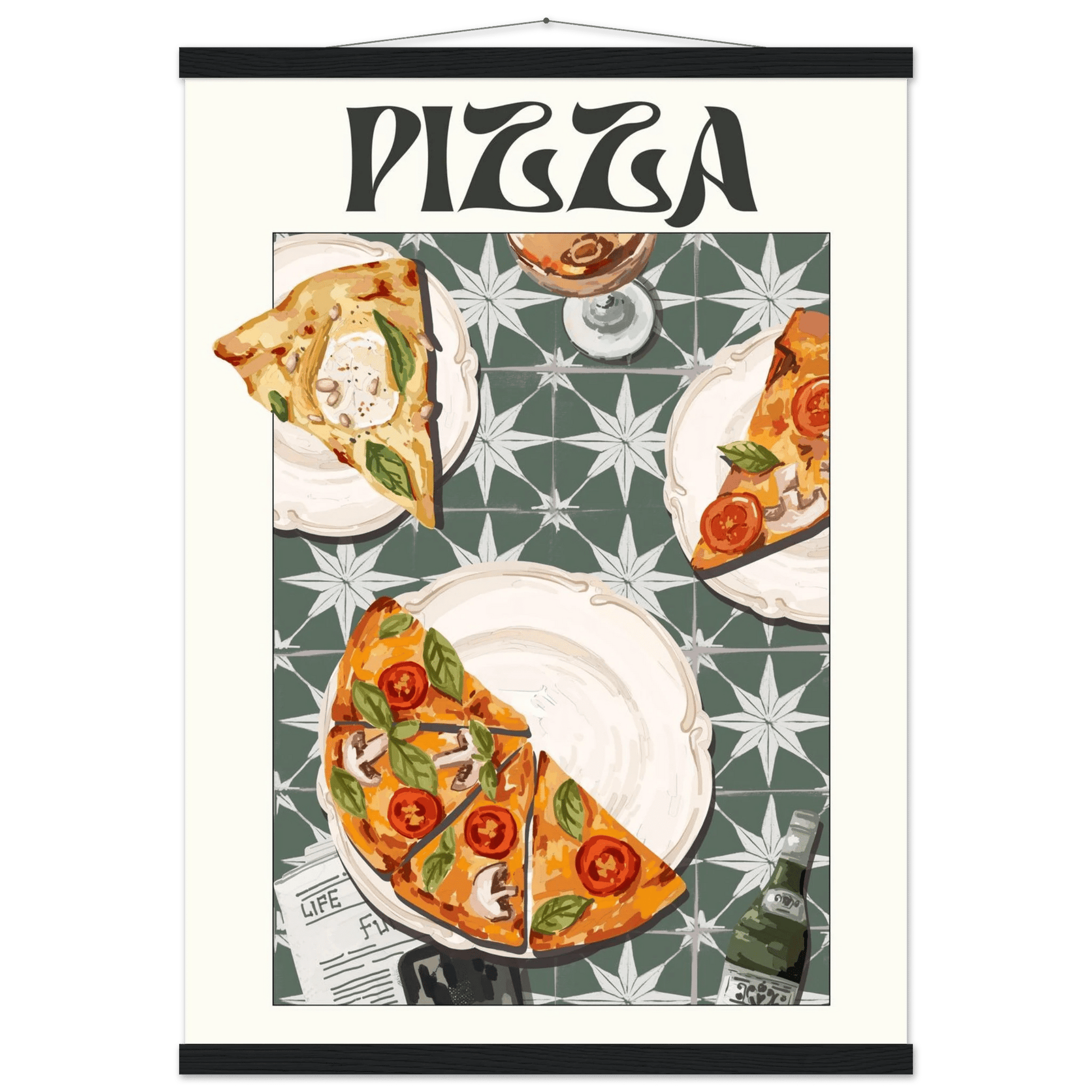 Pizza Poster – Playful Italian Kitchen Wall Art Print (Digital & Printed Options) - Evergreen Posters