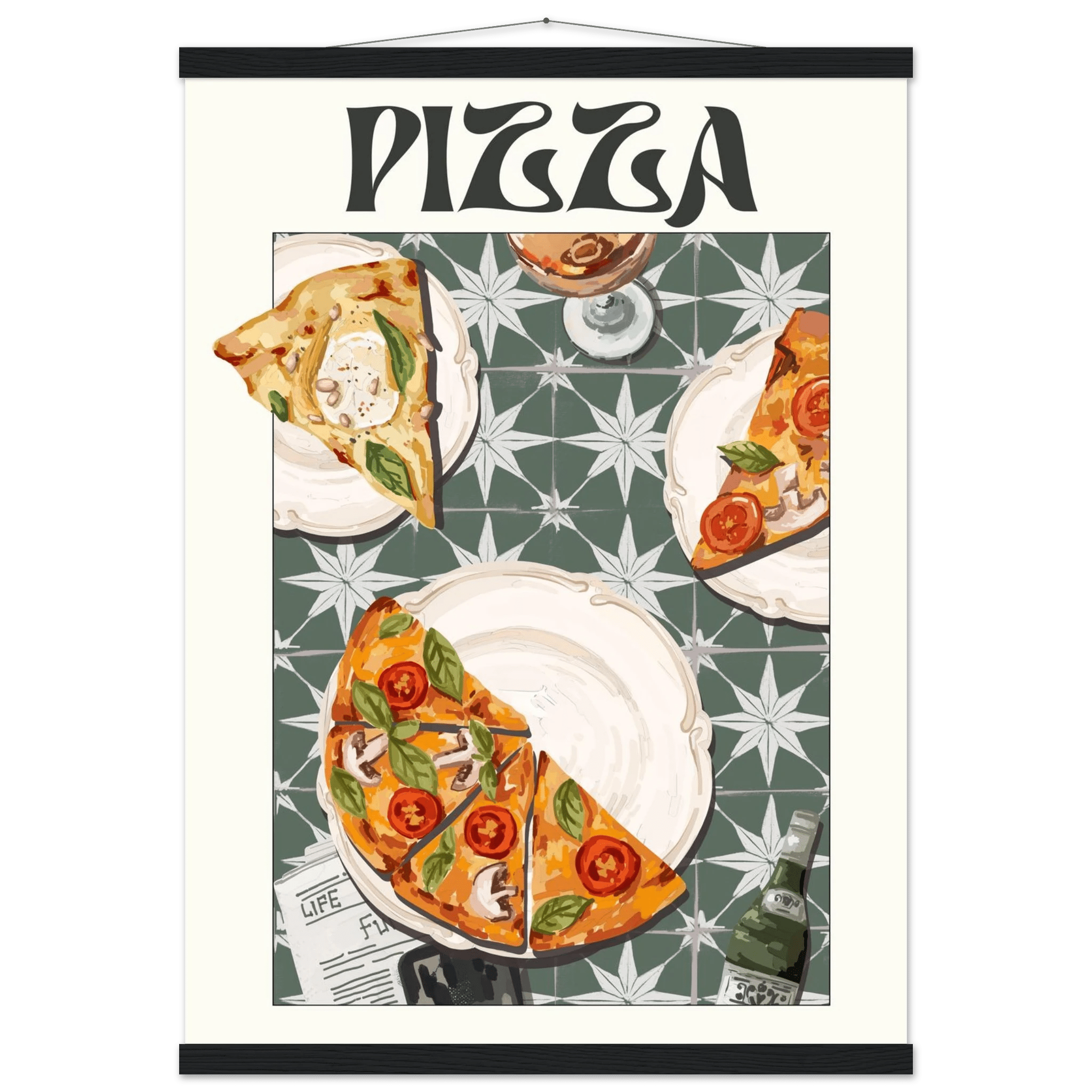 Pizza Poster – Playful Italian Kitchen Wall Art Print (Digital & Printed Options) - Evergreen Posters