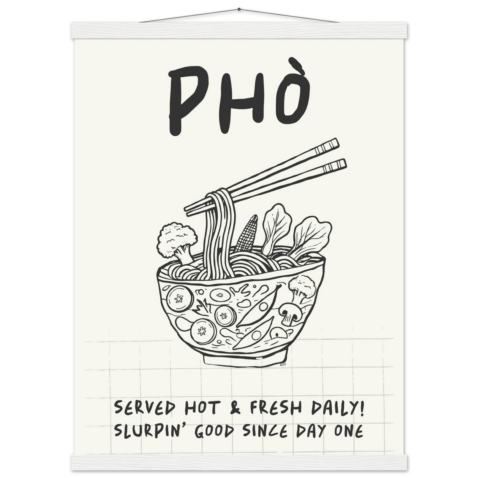Pho Poster – Slurpin’ Good Vietnamese Kitchen Wall Art Print (Digital & Printed Options) - Evergreen Posters