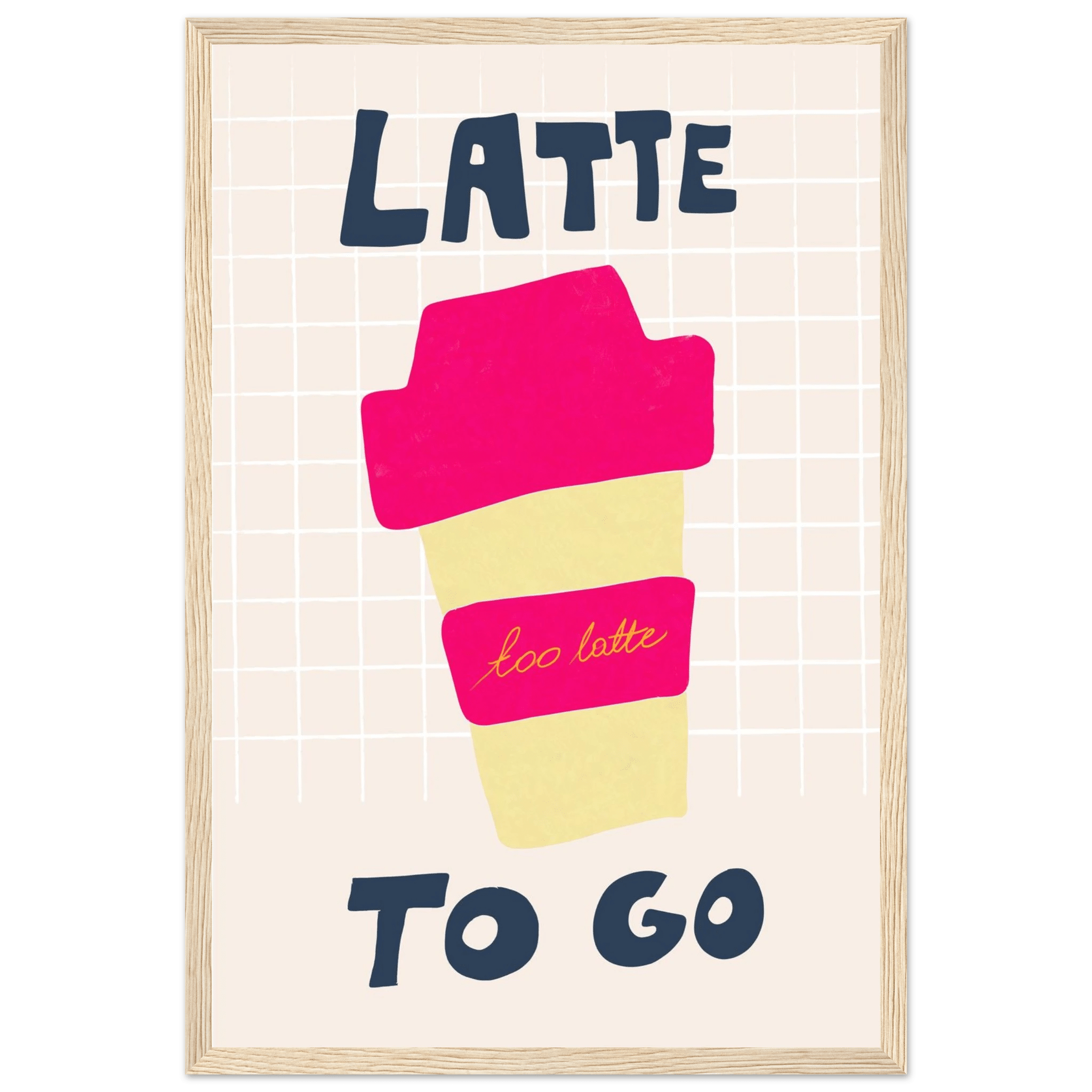Latte To Go Poster – Playful Coffee Kitchen Wall Art Print (Digital & Printed Options) - Evergreen Posters