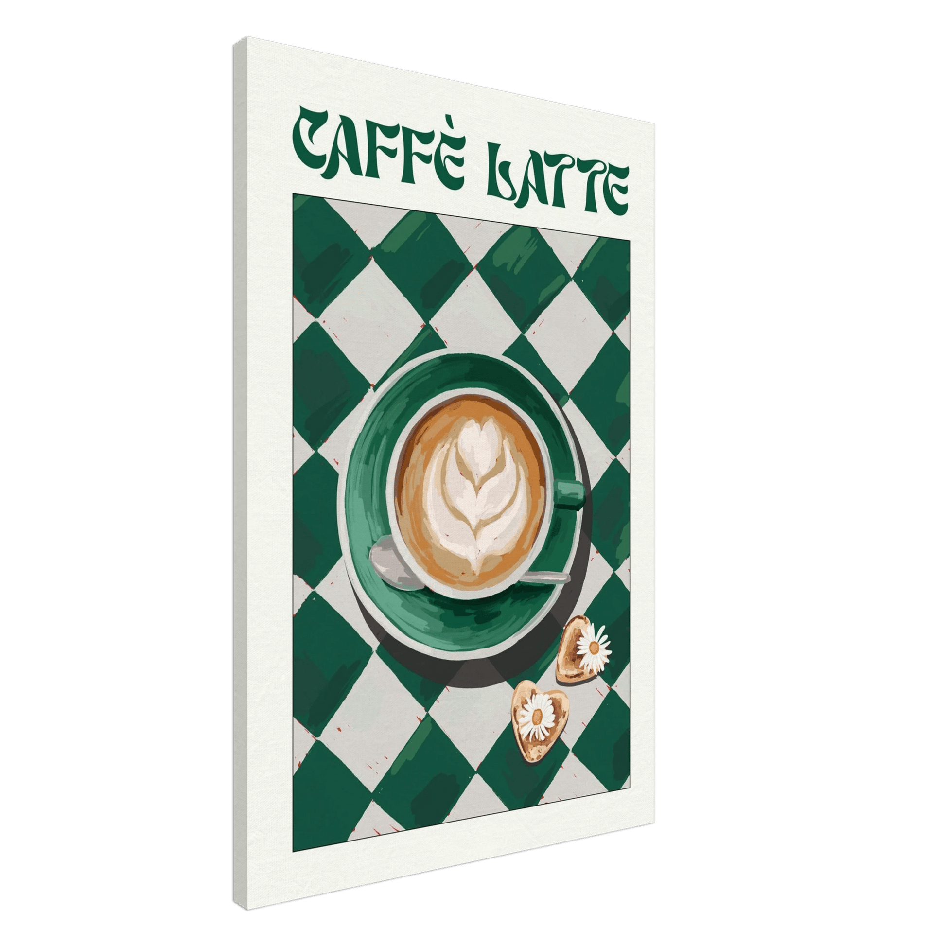 Caffè Latte Poster – Playful Coffee Kitchen Wall Art Print (Digital & Printed Options) - Evergreen Posters