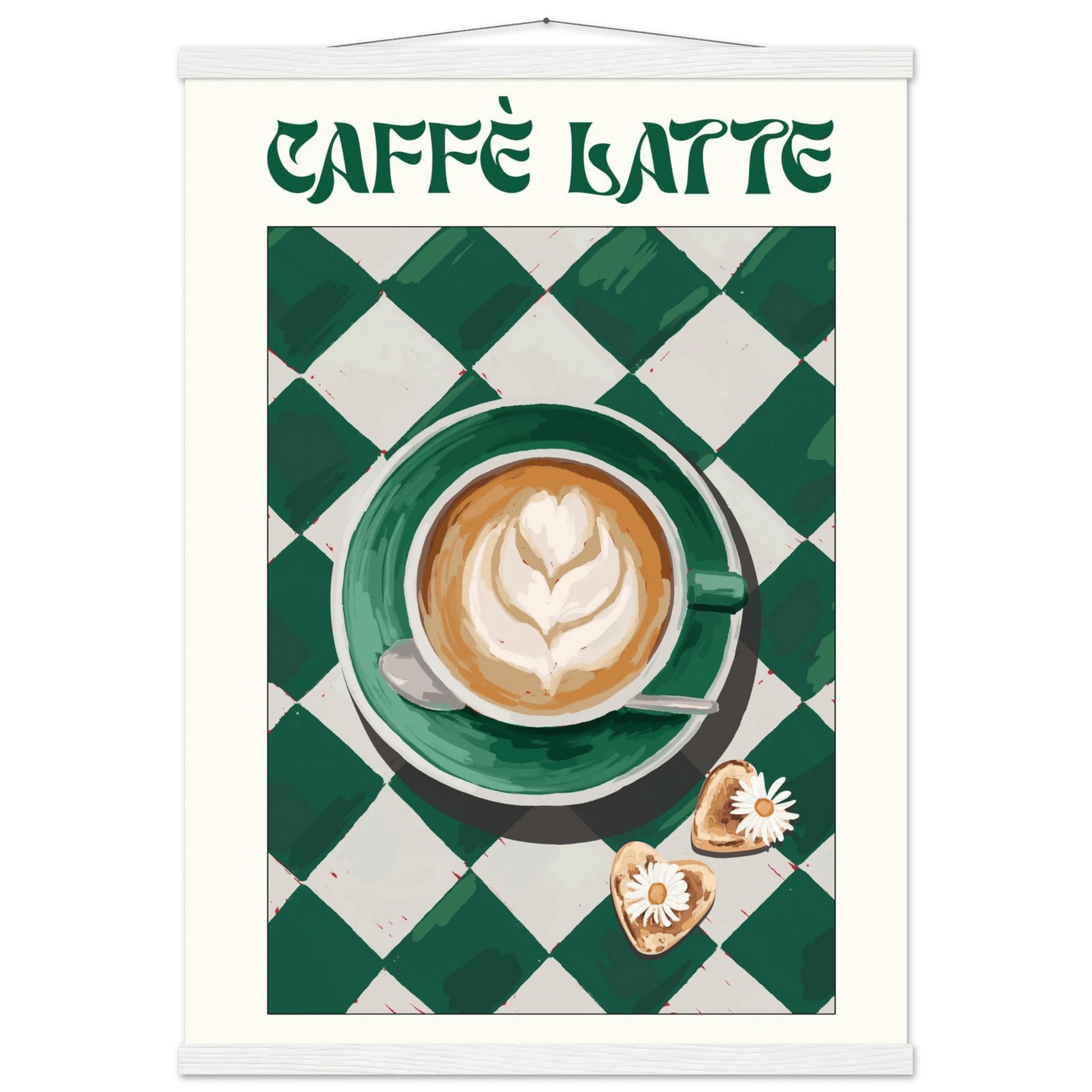 Caffè Latte Poster – Playful Coffee Kitchen Wall Art Print (Digital & Printed Options) - Evergreen Posters