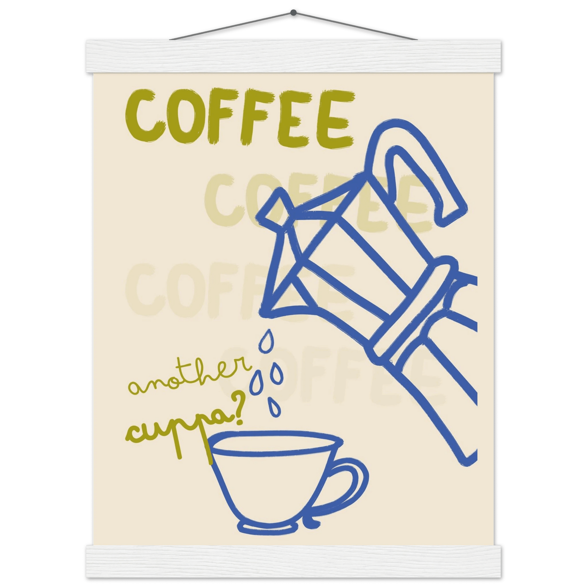 Coffee Print | Another Cuppa Moka Pot Wall Art | Kitchen Coffee Poster - Evergreen Posters