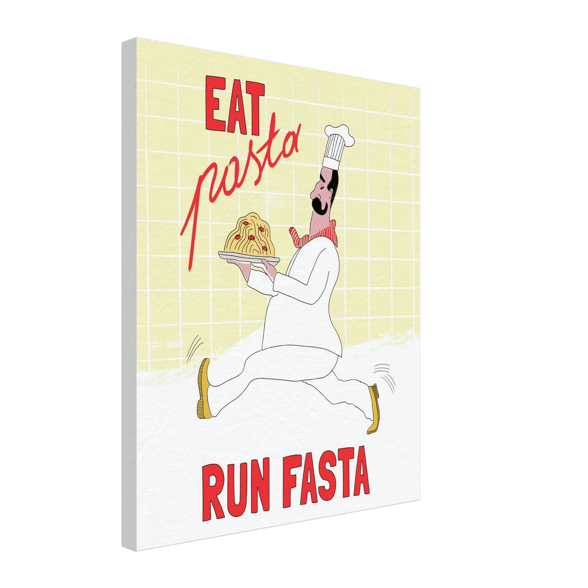 Eat Pasta Run Fasta Poster – Playful Kitchen Wall Art Print (Digital & Printed Options) - Evergreen Posters