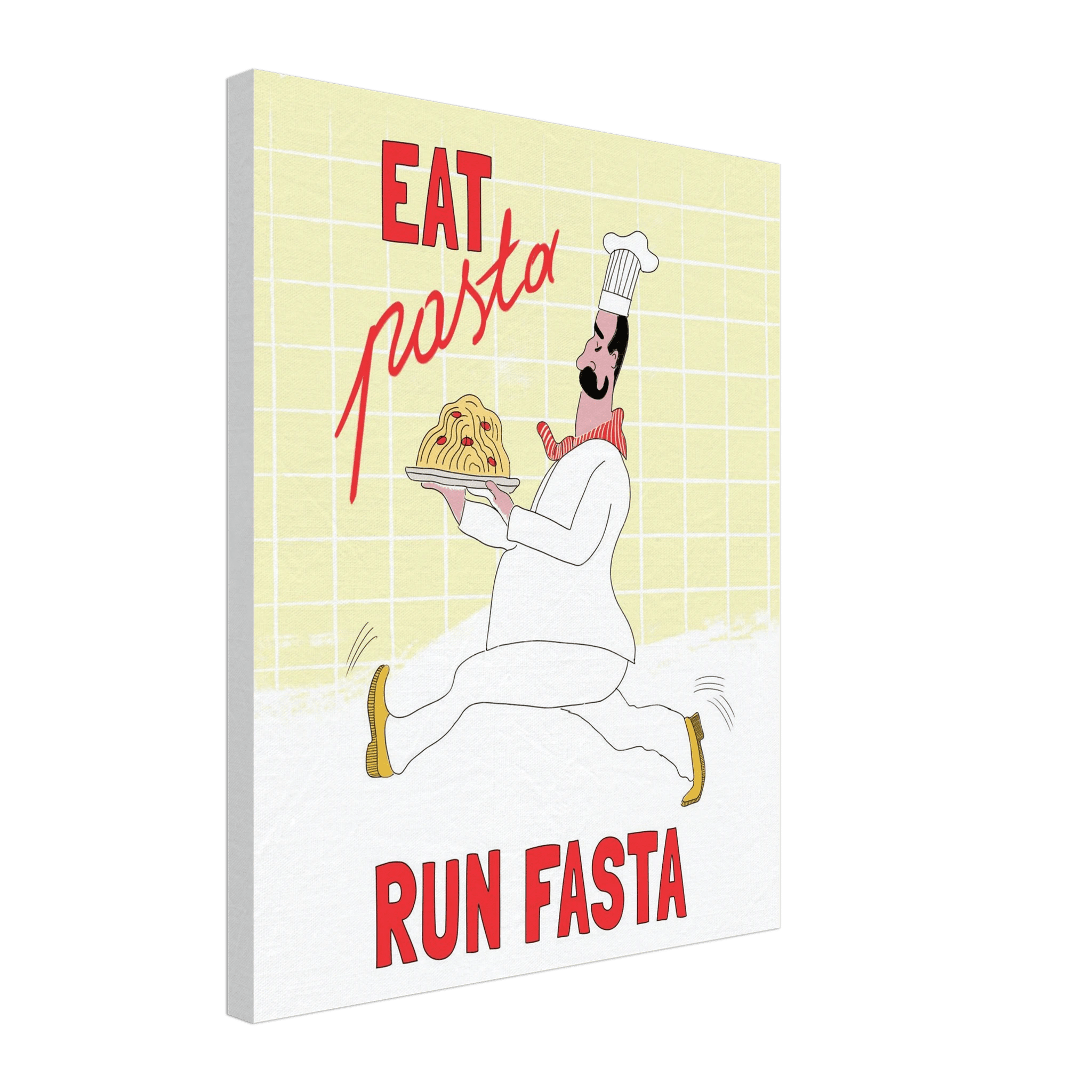 Eat Pasta Run Fasta Poster – Playful Kitchen Wall Art Print (Digital & Printed Options) - Evergreen Posters