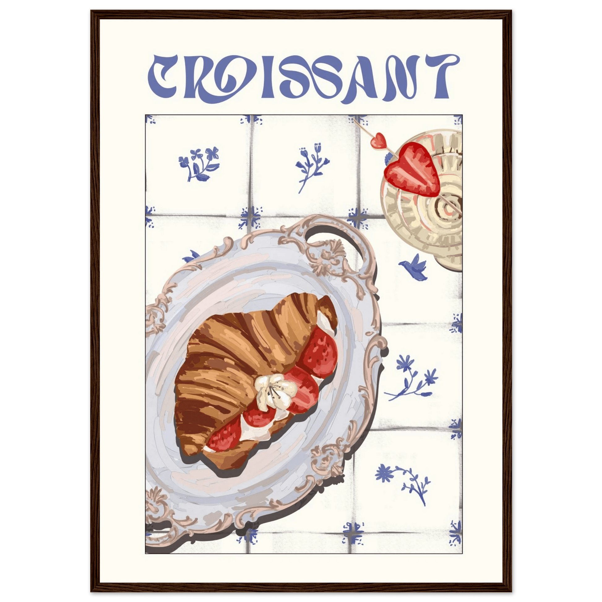 Croissant Poster – Charming French Breakfast Kitchen Wall Art Print (Digital & Printed Options) - Evergreen Posters