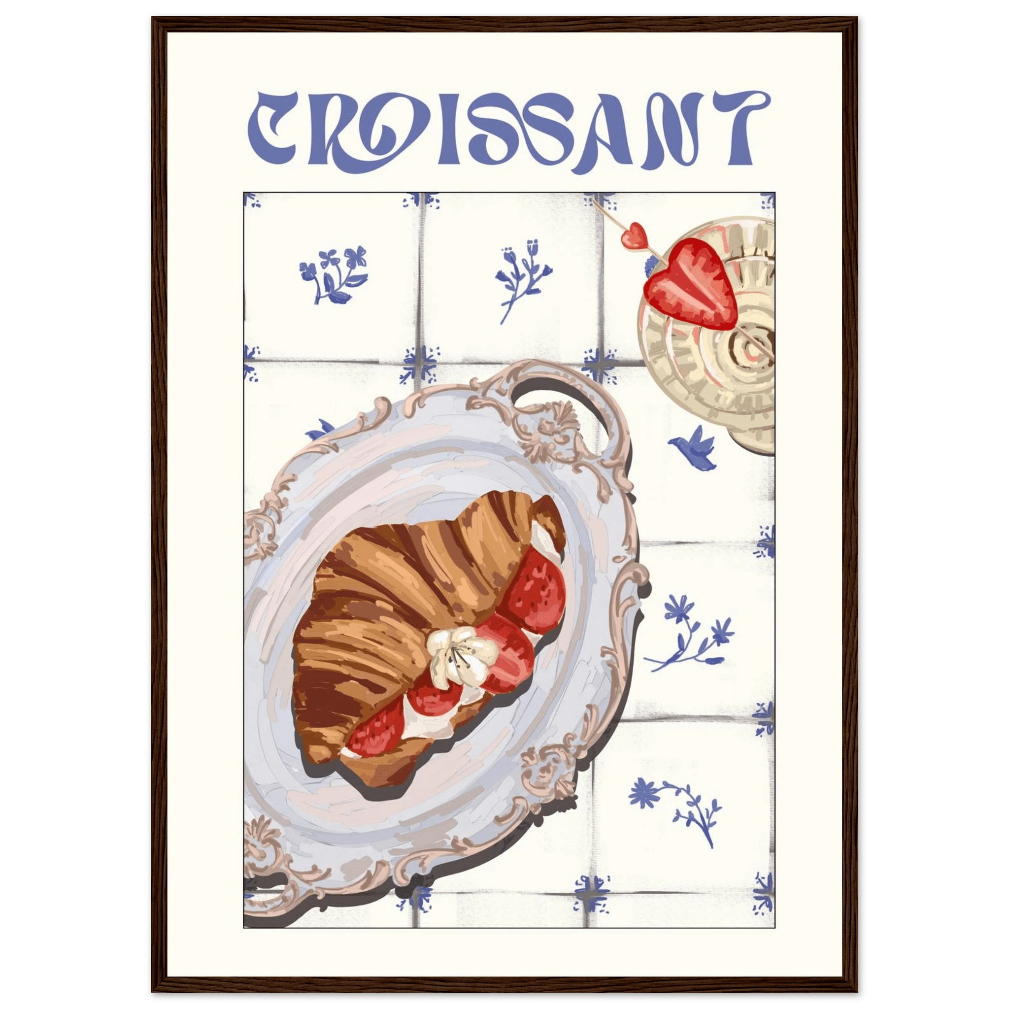 Croissant Poster – Charming French Breakfast Kitchen Wall Art Print (Digital & Printed Options) - Evergreen Posters