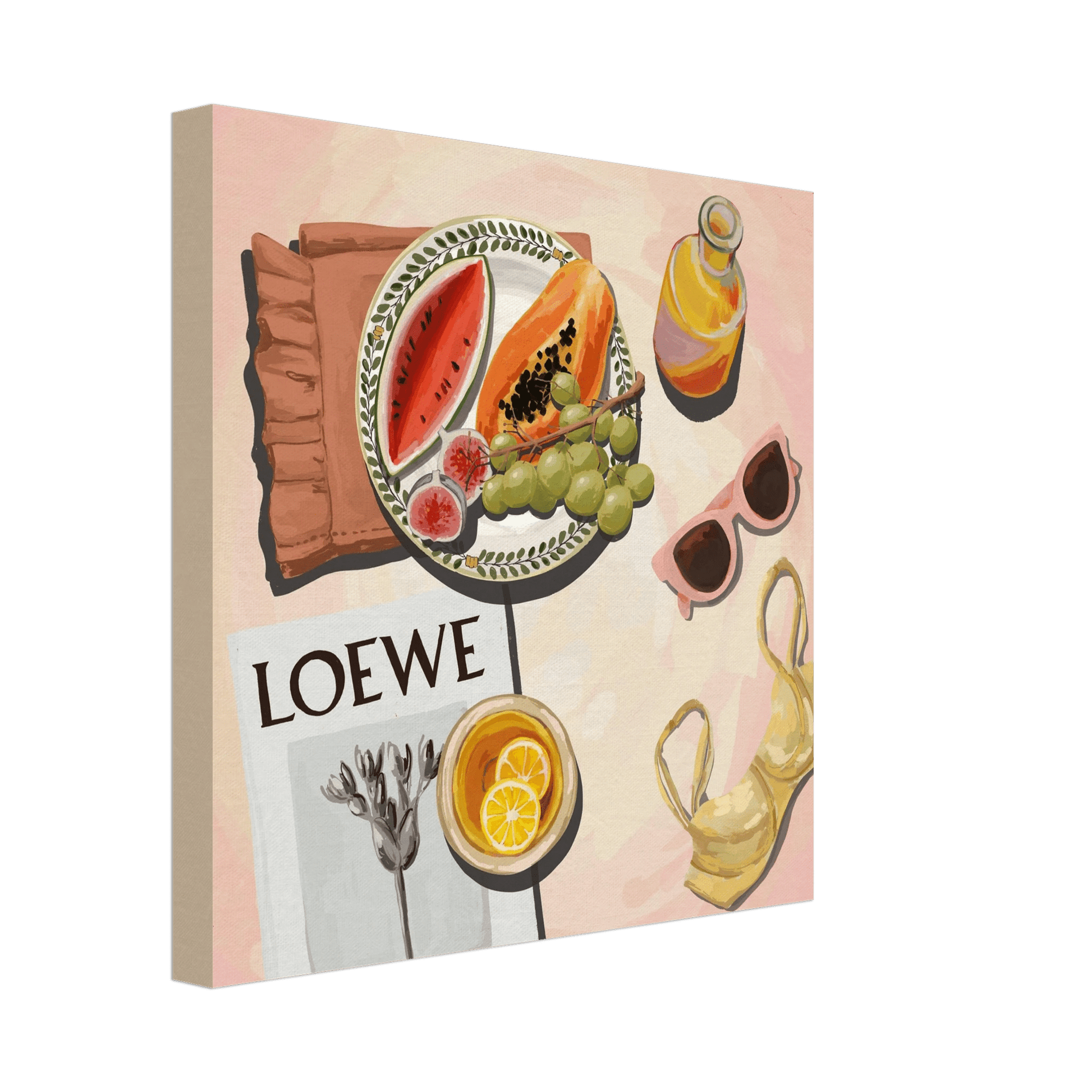 Loewe Summer Fruits Poster | Dopamine Decor Food Wall Art | Pastel Square Kitchen Print - Evergreen Posters - 31